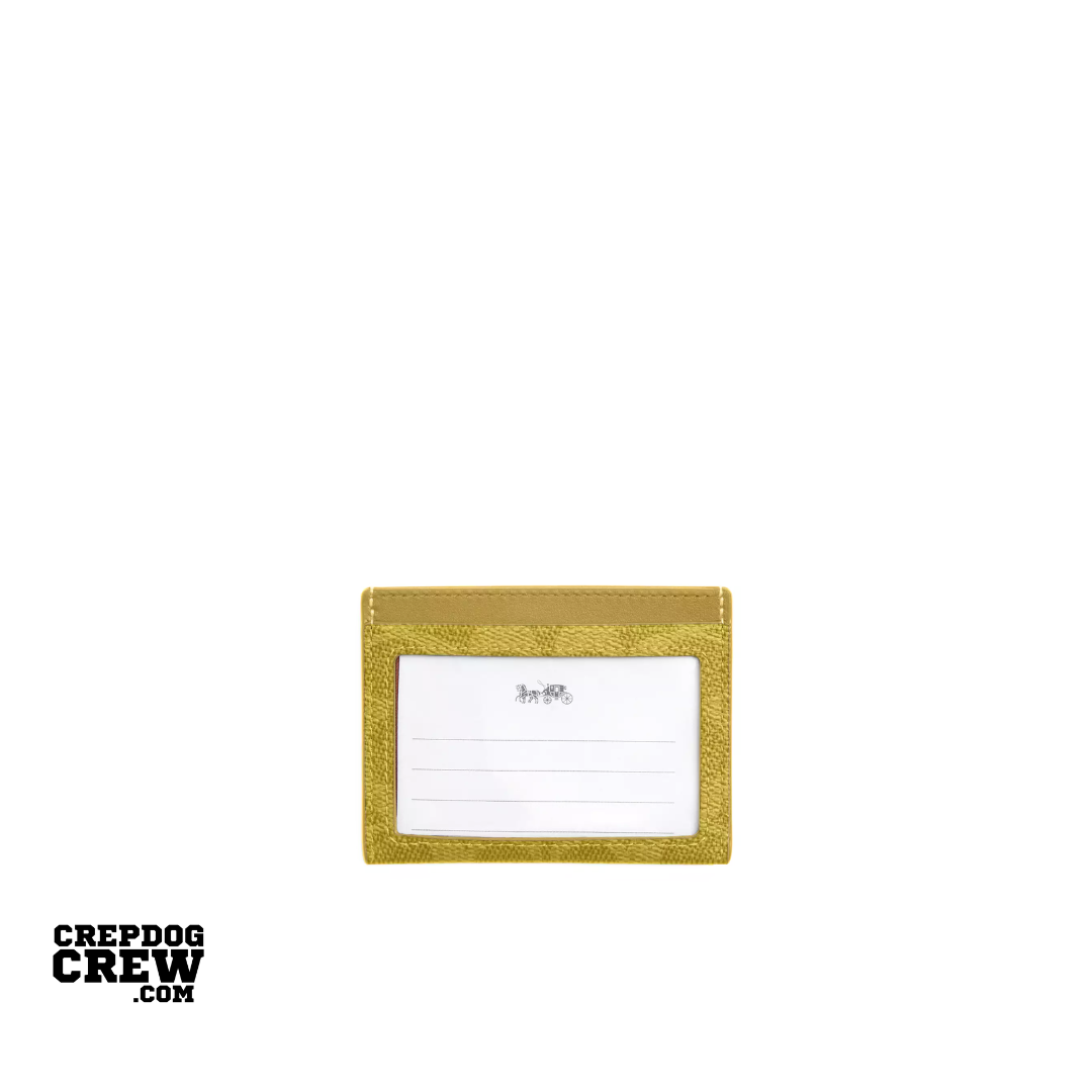 COACH Slim Id Card Case signature canvas Light Citron