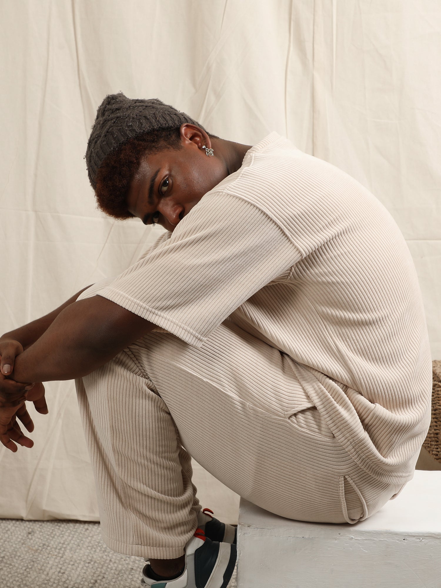 CORDUROY OFF WHITE TSHIRT