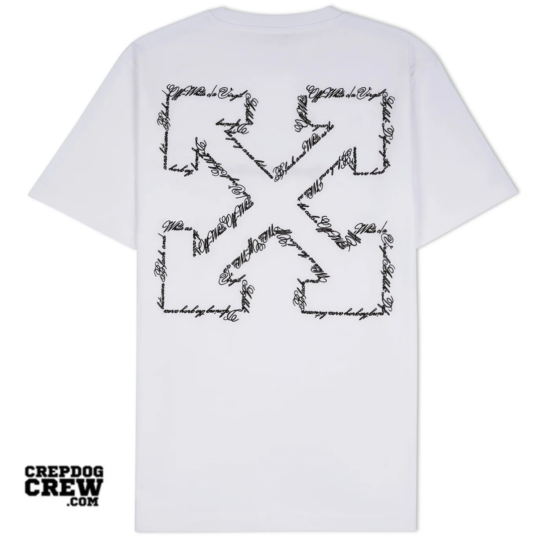 Off White Script Arrow Slim Tee WHITE