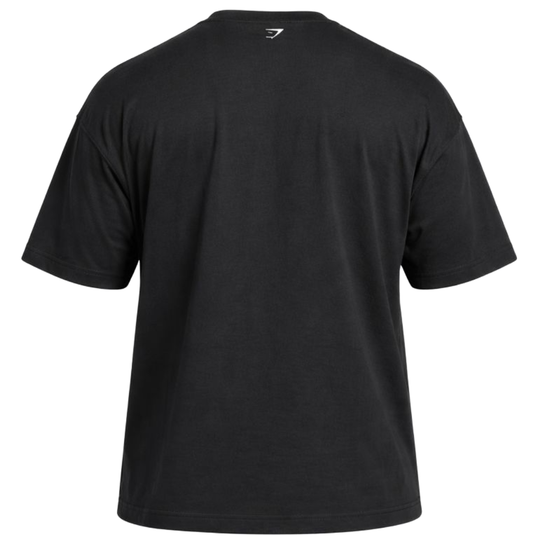 GYMSHARK DOBERMAN GRAPHIC T-SHIRT EXTREME OVERSIZE BLACK