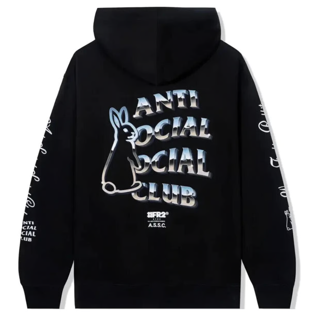 ANTI SOCIAL SOCIAL CLUB FR2 X MAGNETISM HOODIE BLACK