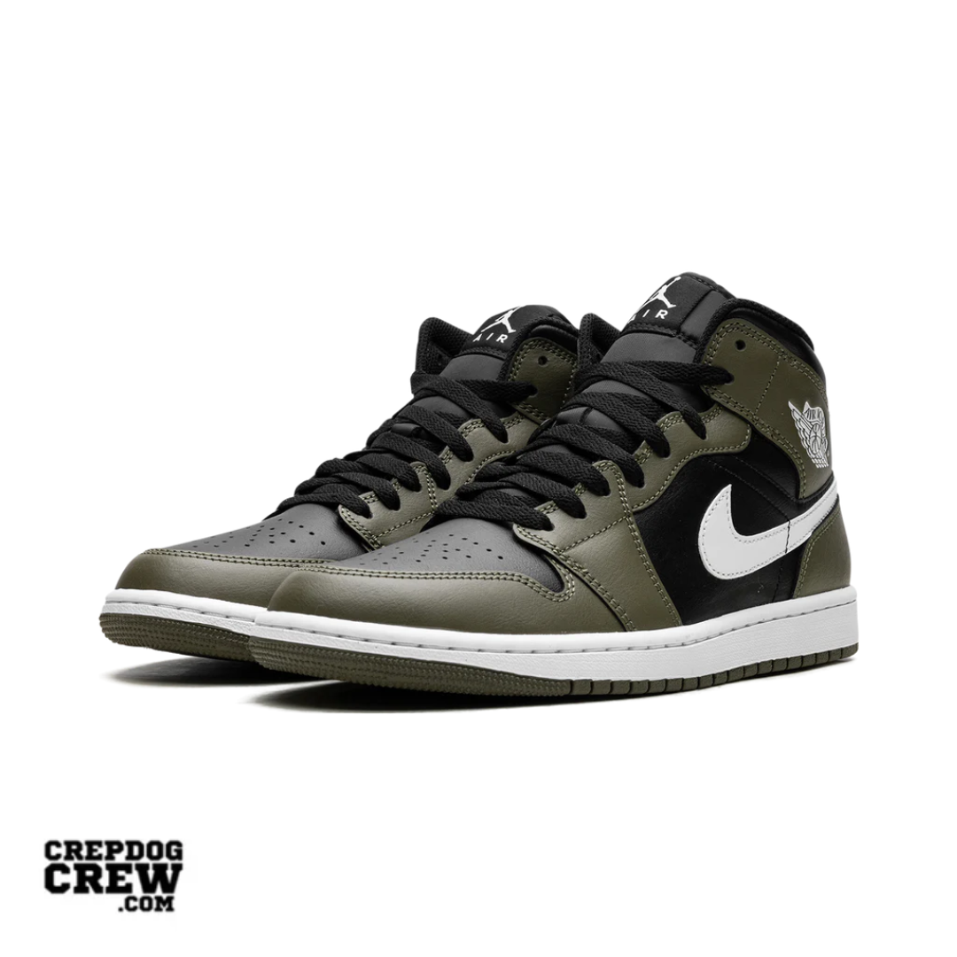 Jordan 1 Mid Black White Olive