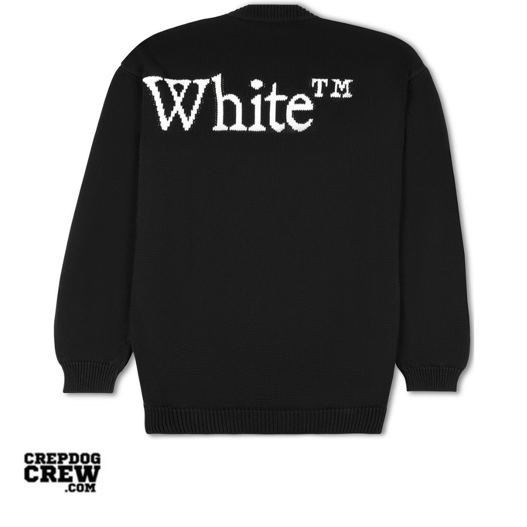 OFF WHITE Bookish Shared Cot Knit Crewneck BLACK