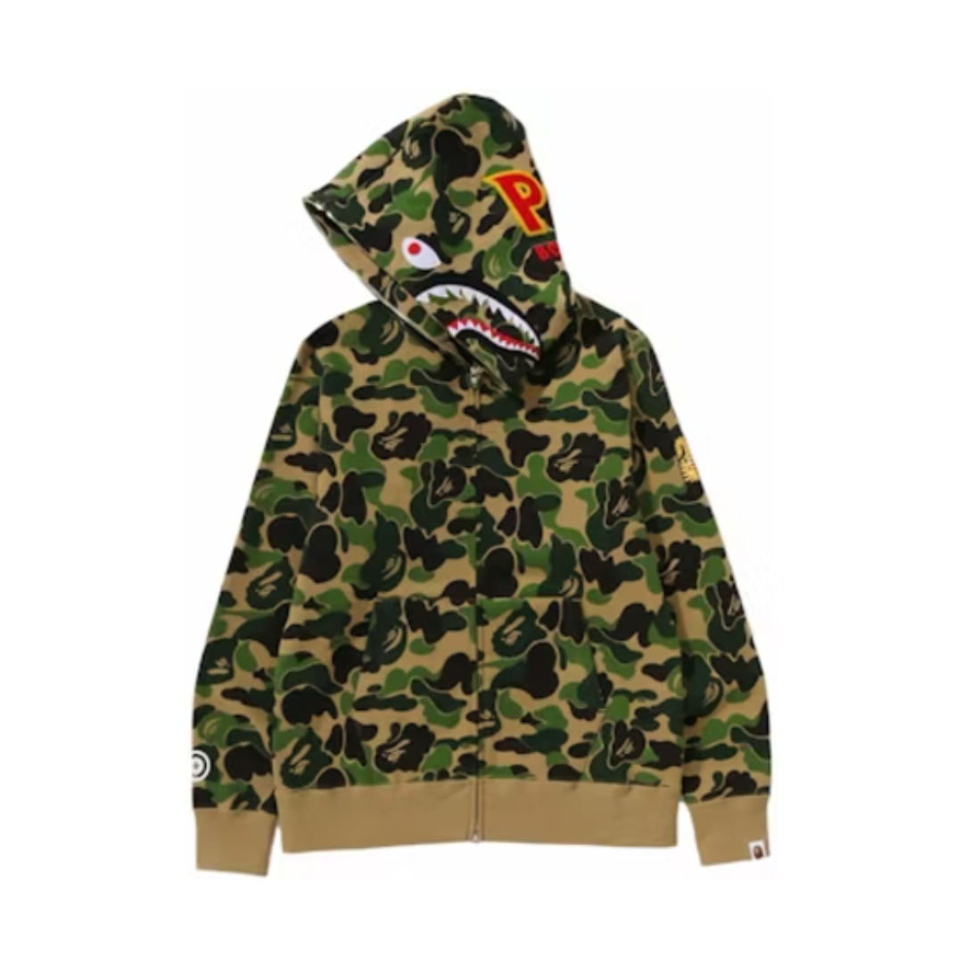 BAPE ABC Camo Shark PONR Full Zip Hoodie Green