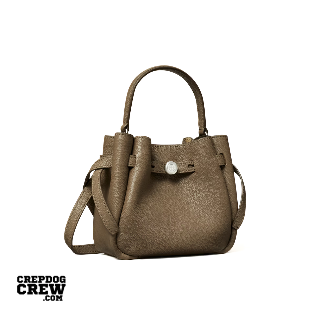 TORY BURCH MINI ROMY BUCKET BAG wild mushroom