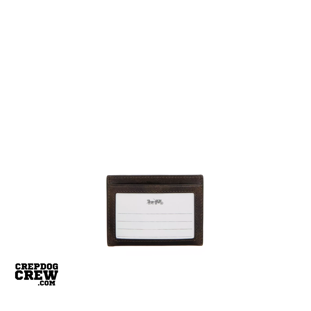 COACH Slim Id Card Case Black Brown