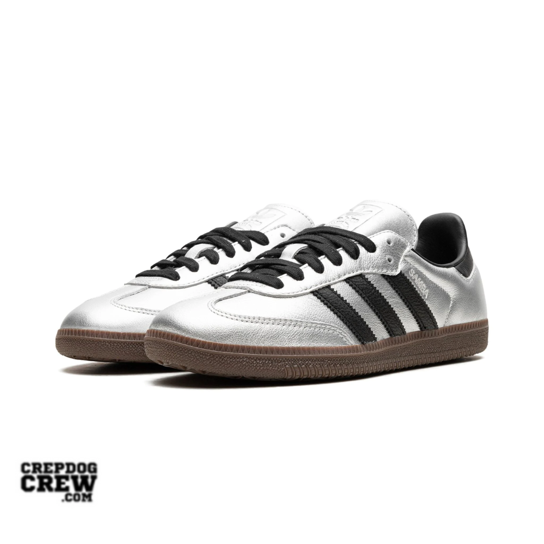 adidas Samba OG Silver Metallic Black Gum (W)