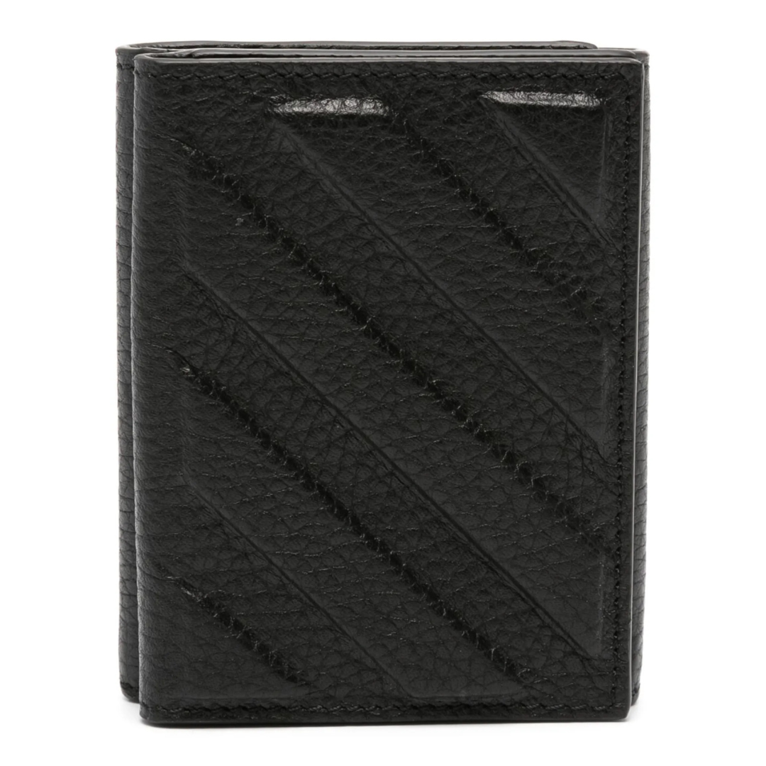 OFF WHITE 3D DIAG STRIPE CARD HOLDER BLACK