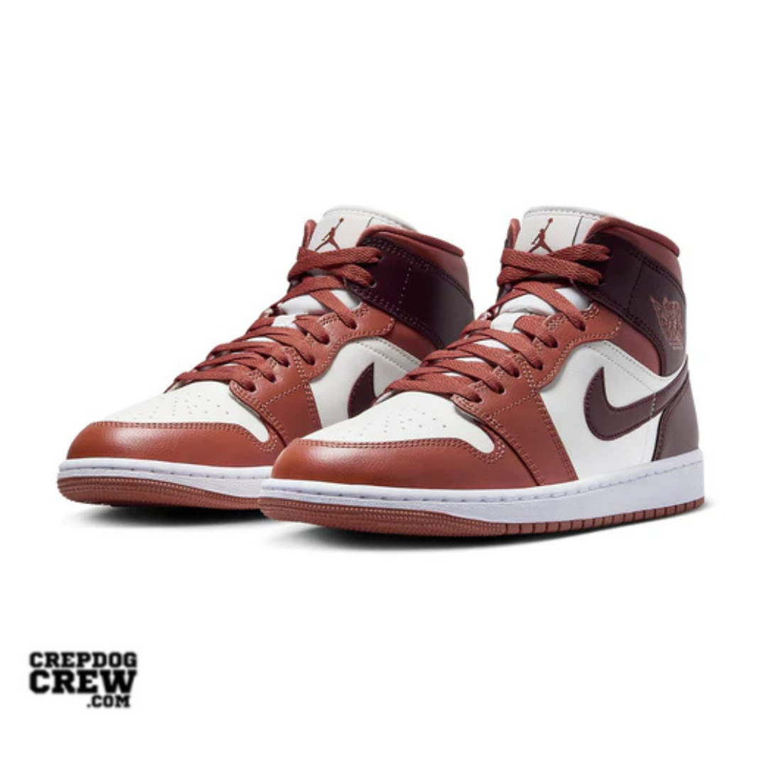 Jordan 1 Mid Dusty Peach Night Maroon (W