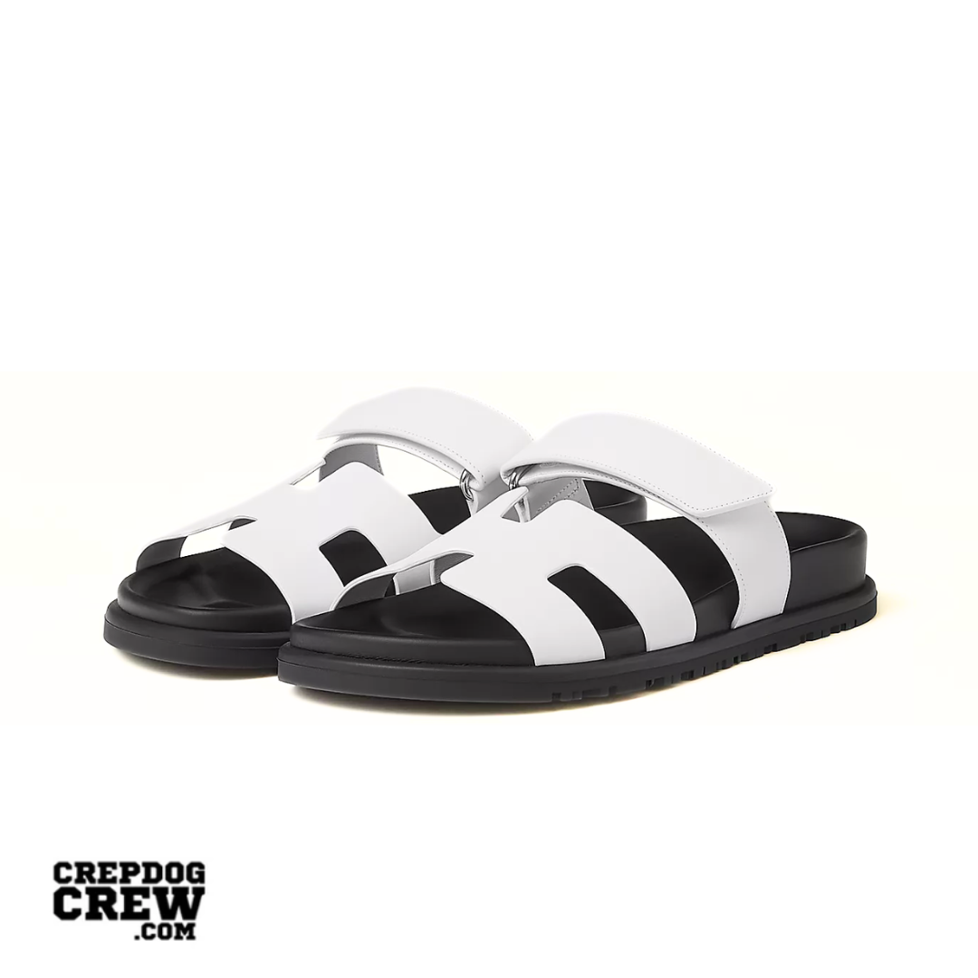 HERMES CHYPRE SANDAL BLANC