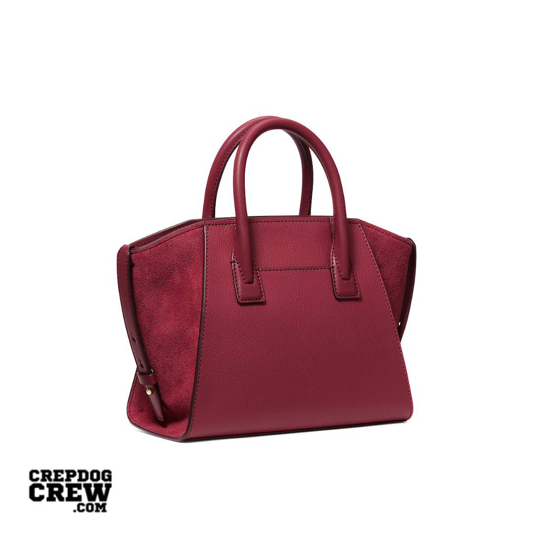 Michael Kors Avril Small Pebbled Leather Satchel CHERRY