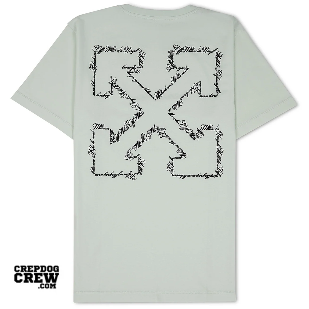 Off White Script Arrow Slim Tee BLUE WASH