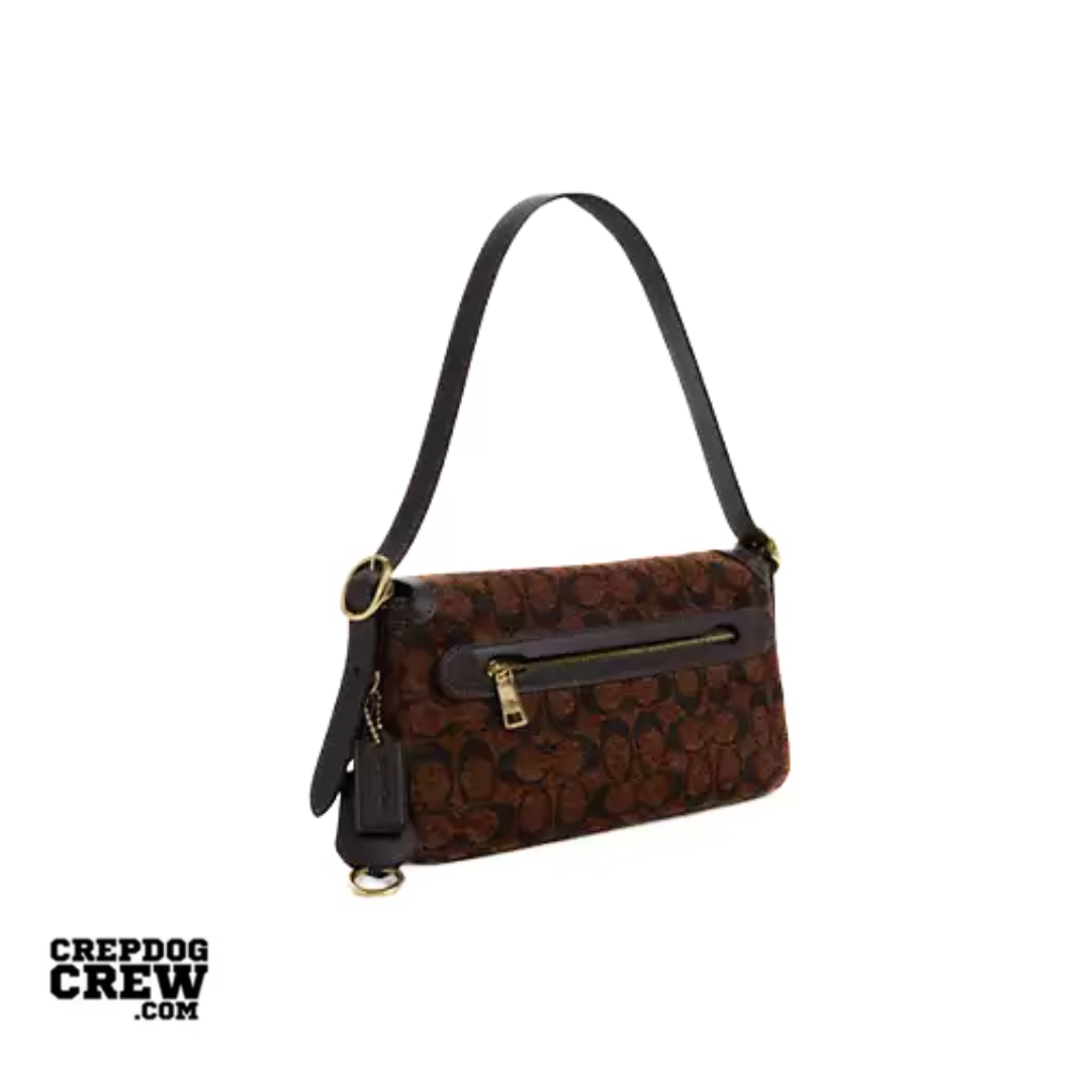Coach Etta Small Flap Shoulder Bag In Signature Chenille Gold Truffle