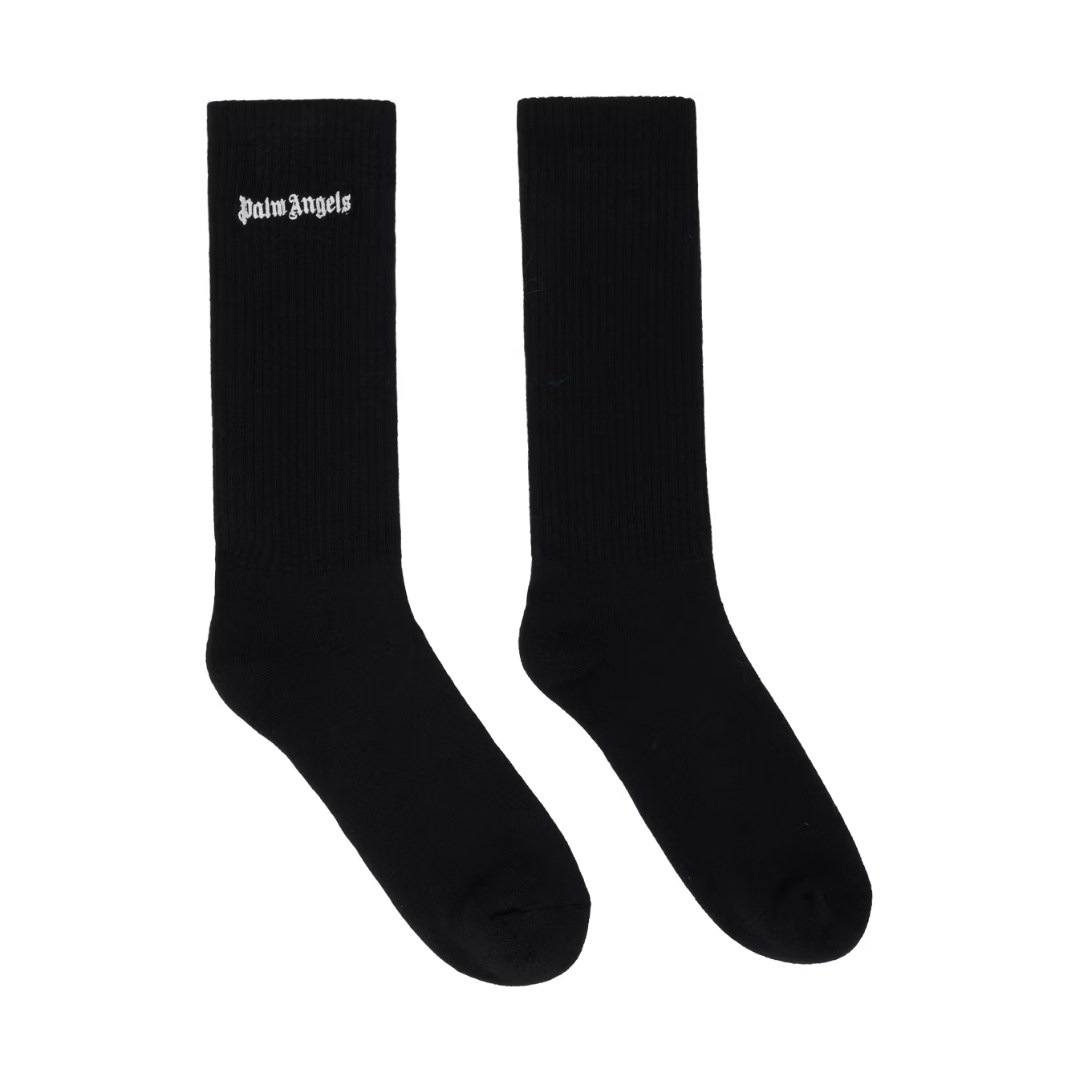 Palm Angels Embroidered Logo Black Socks