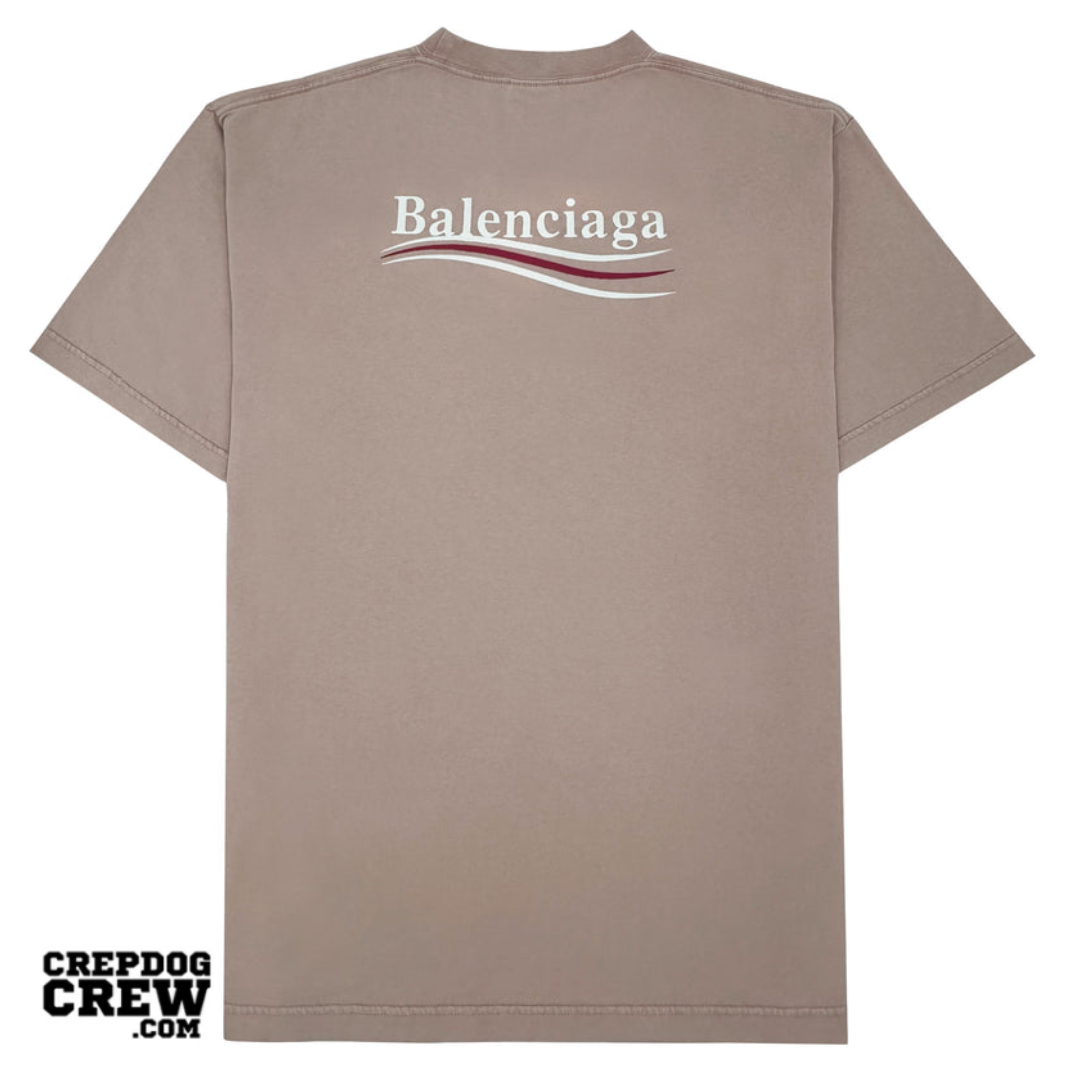 BALENCIAGA LARGE FIT T-SHIRT POL CAMP CRACK PRINT SHELL BLACK RED