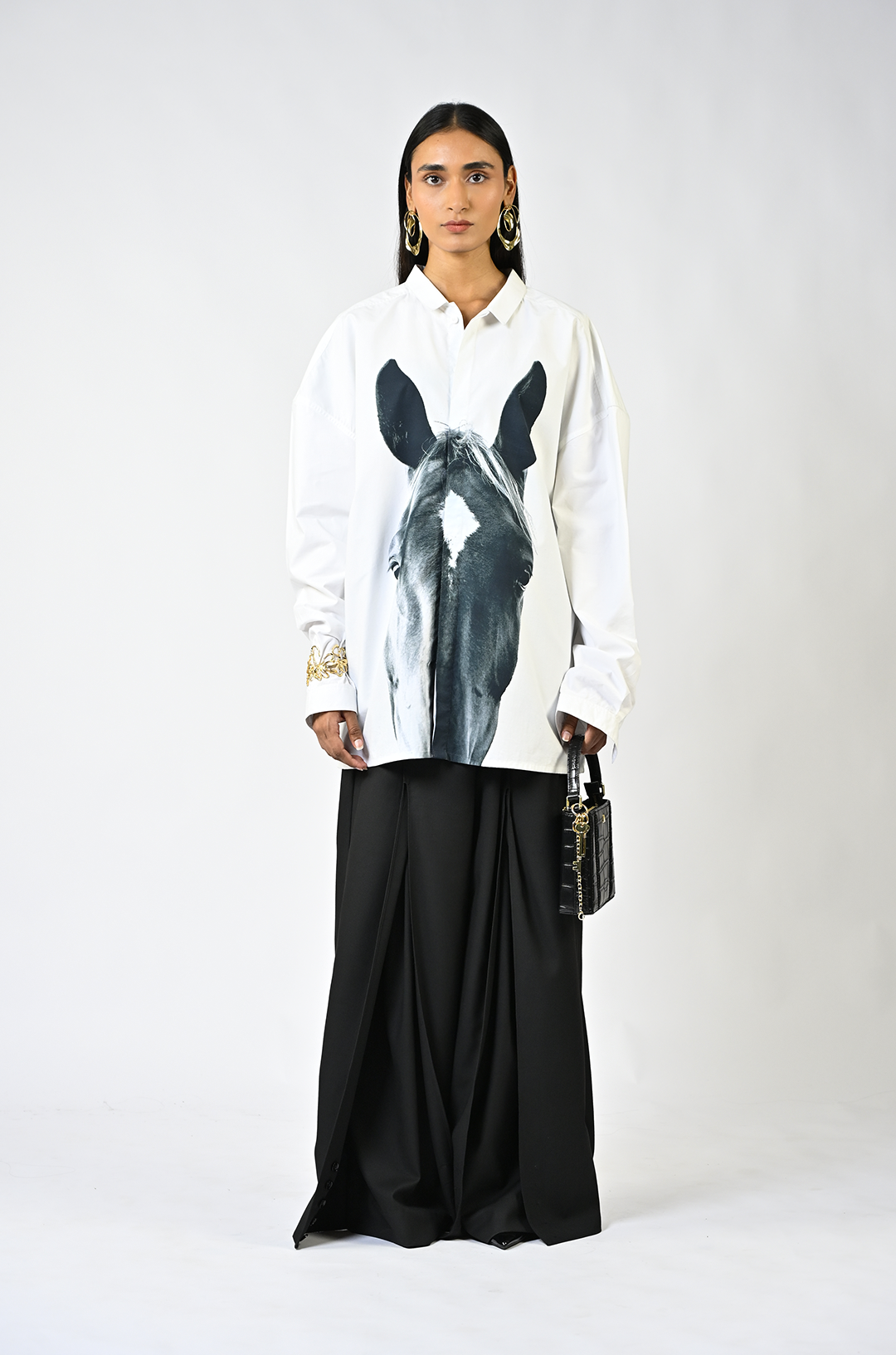 Horse printed cotton shirt