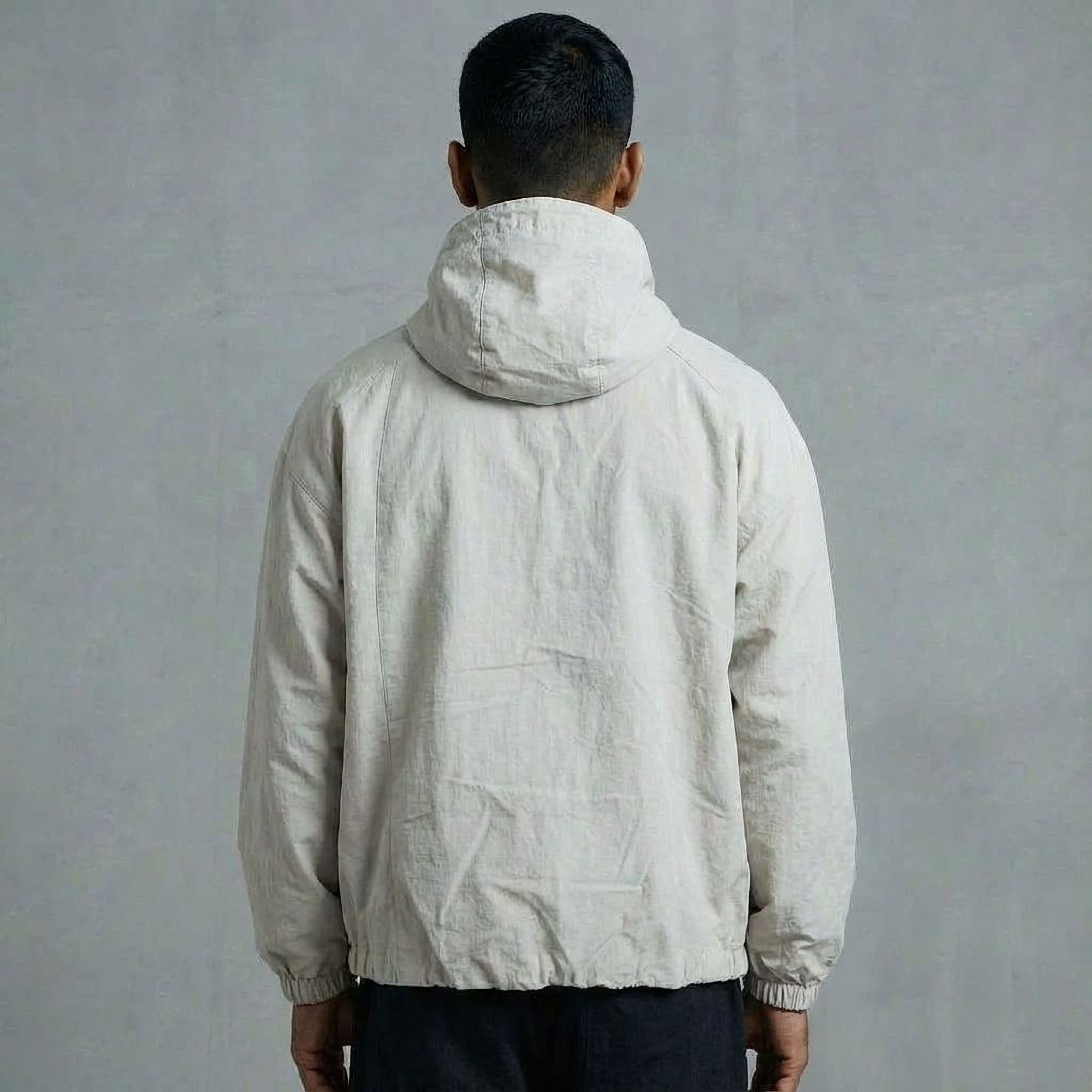 ASYMMETRIC SHELL JACKET- LIGHT GREY