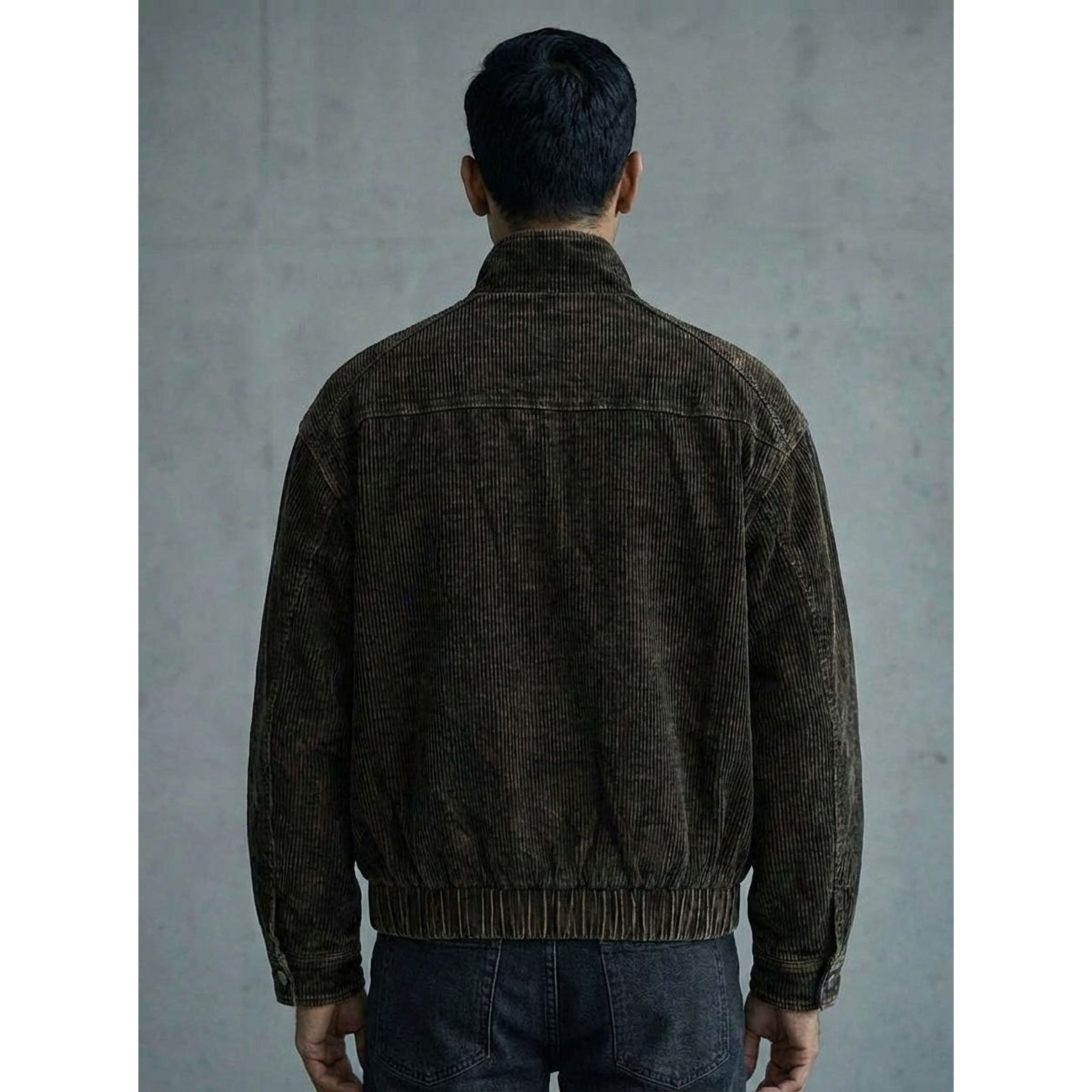 STRUCTURED CORDUROY JACKET - BROWN