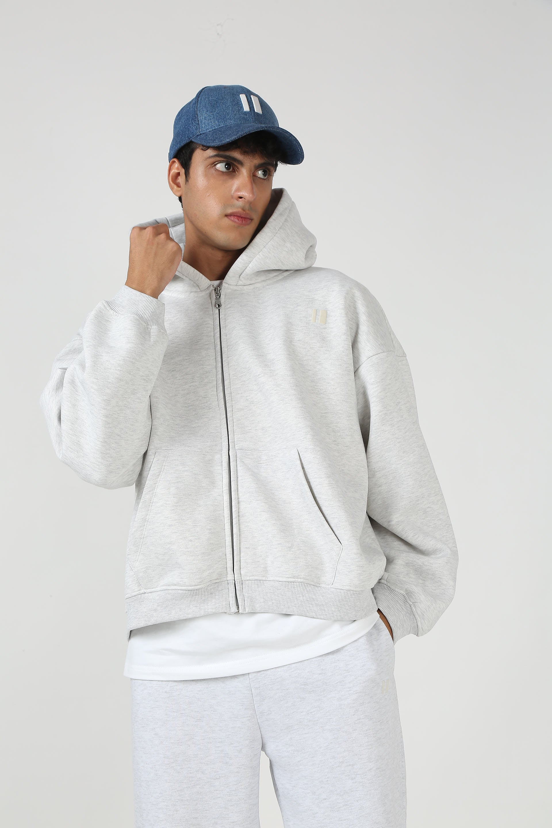 The Everyday Light Grey Hooded Zipper