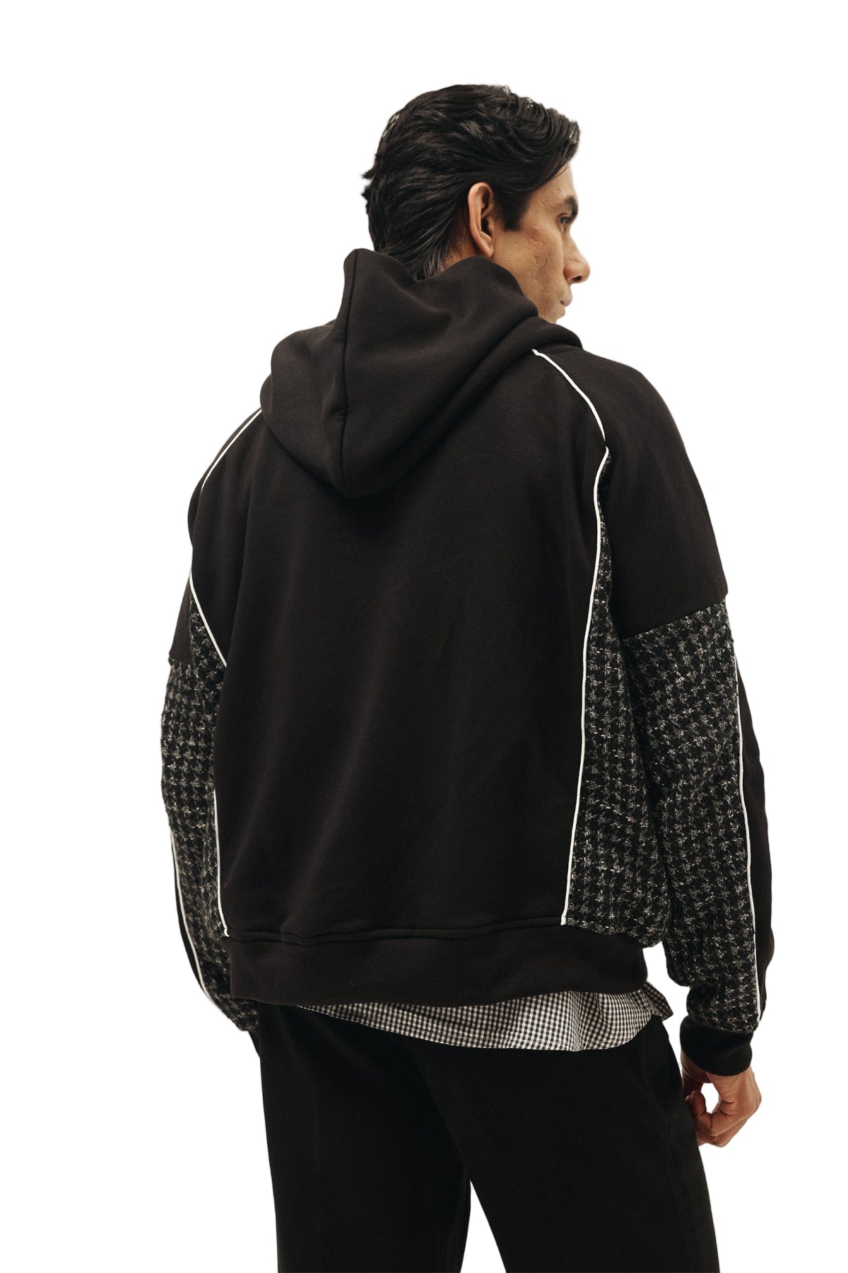 HOUNDSTOOTH CHECK SUITING HOODIE - II