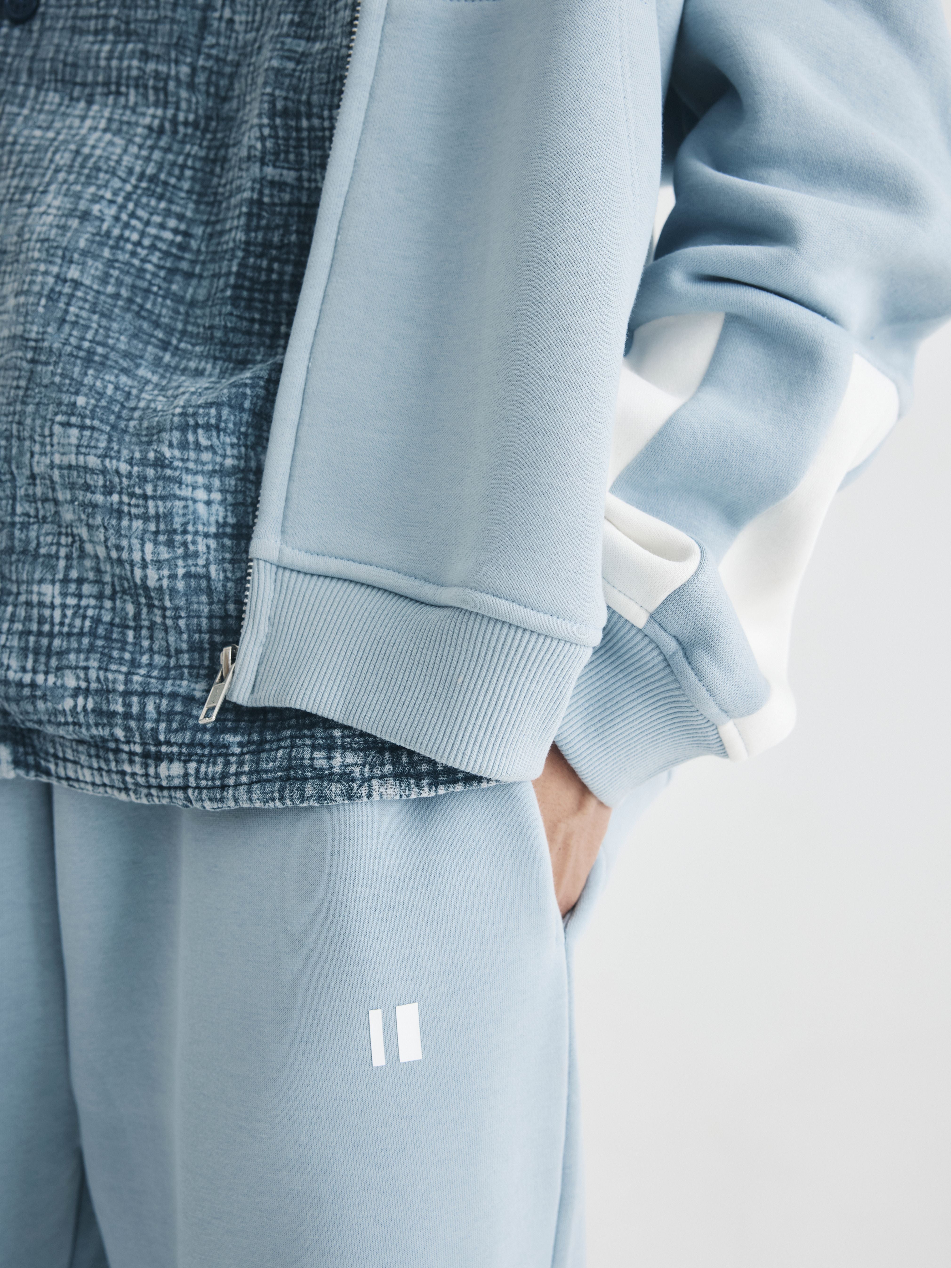 Pastel Blue Everyday Zipper Hoodie + Sweatpants Set