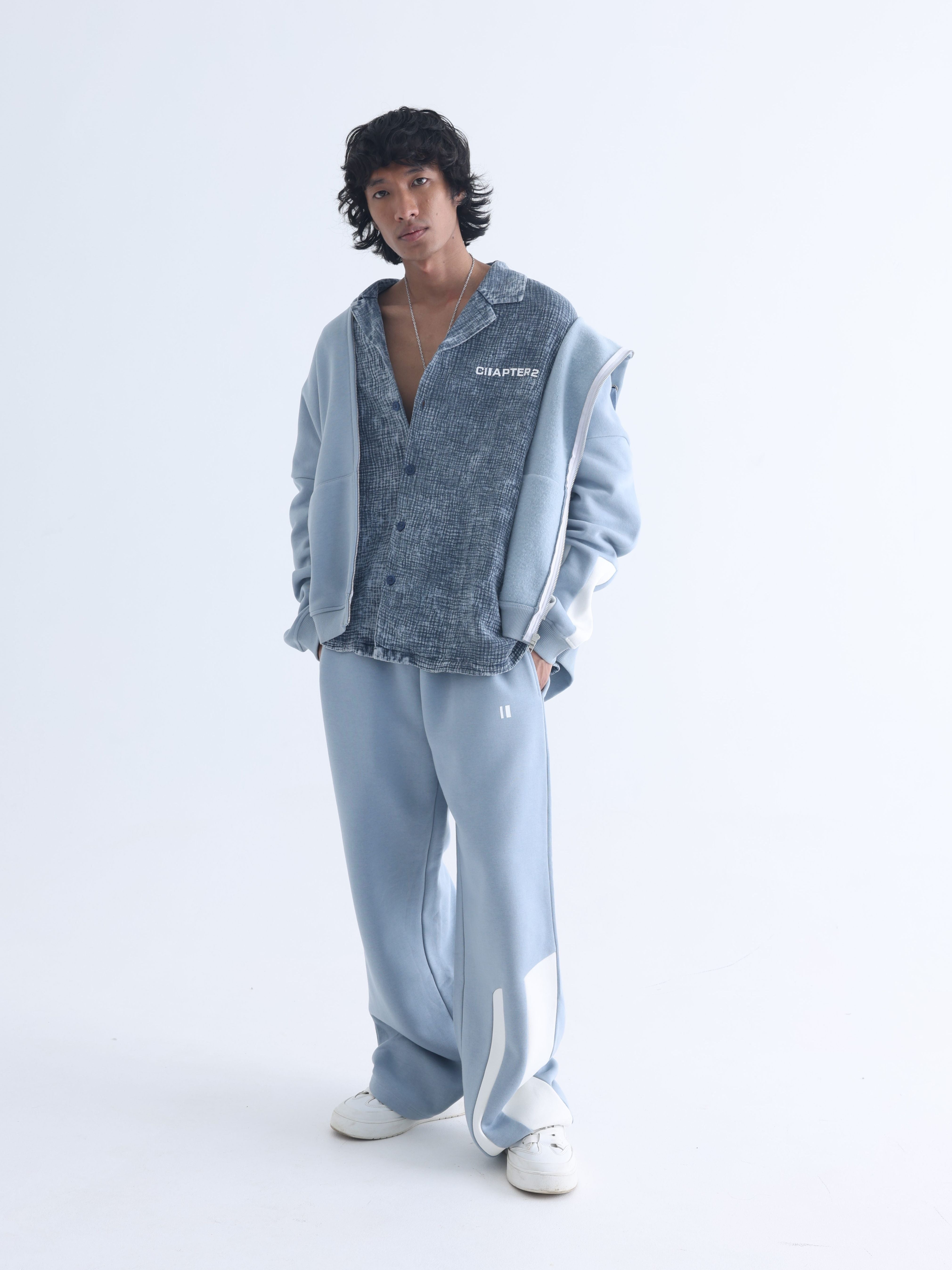 Pastel Blue Everyday Zipper Hoodie + Sweatpants Set