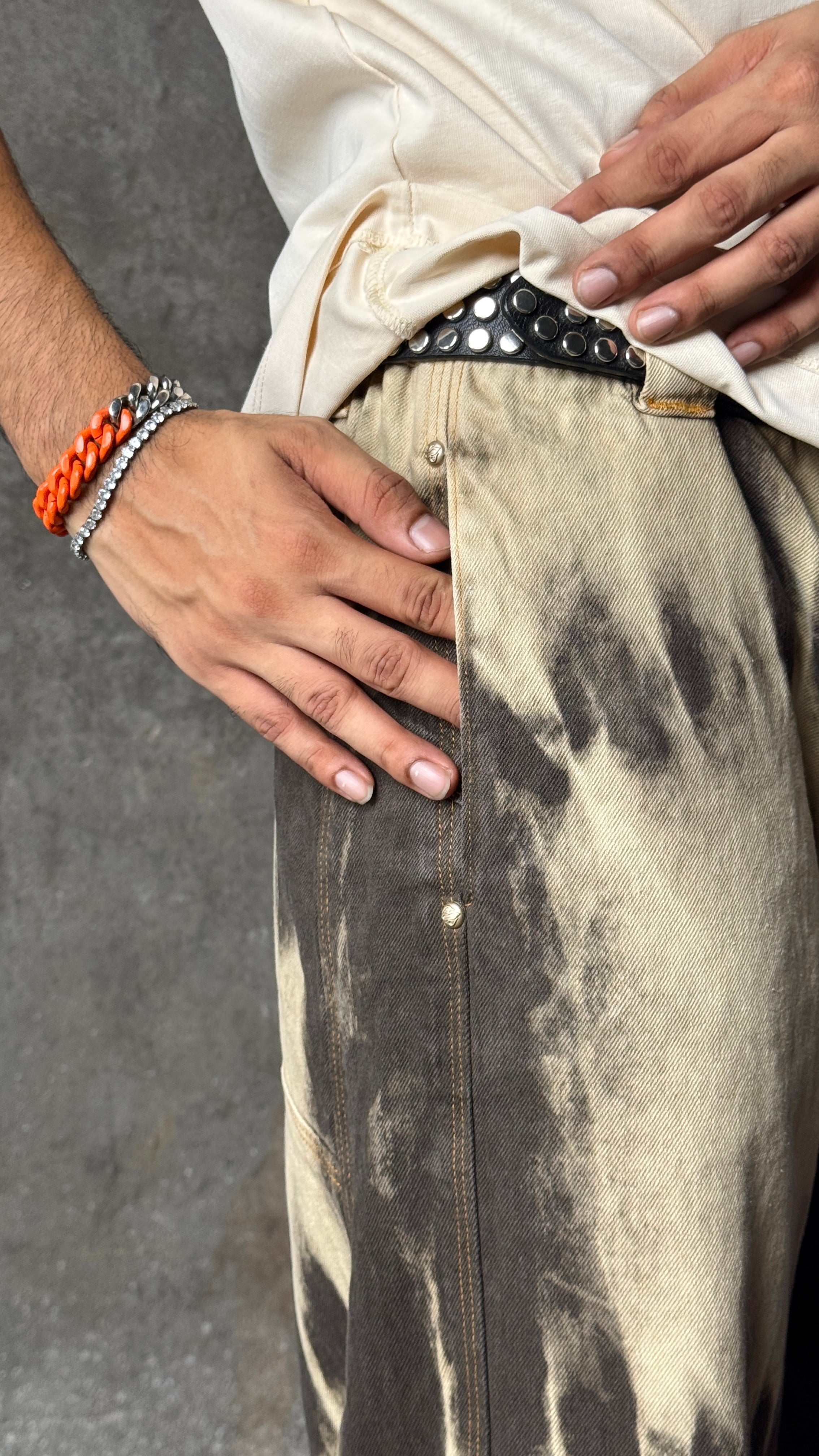 B4 Curved- Coffee shibori- RTW