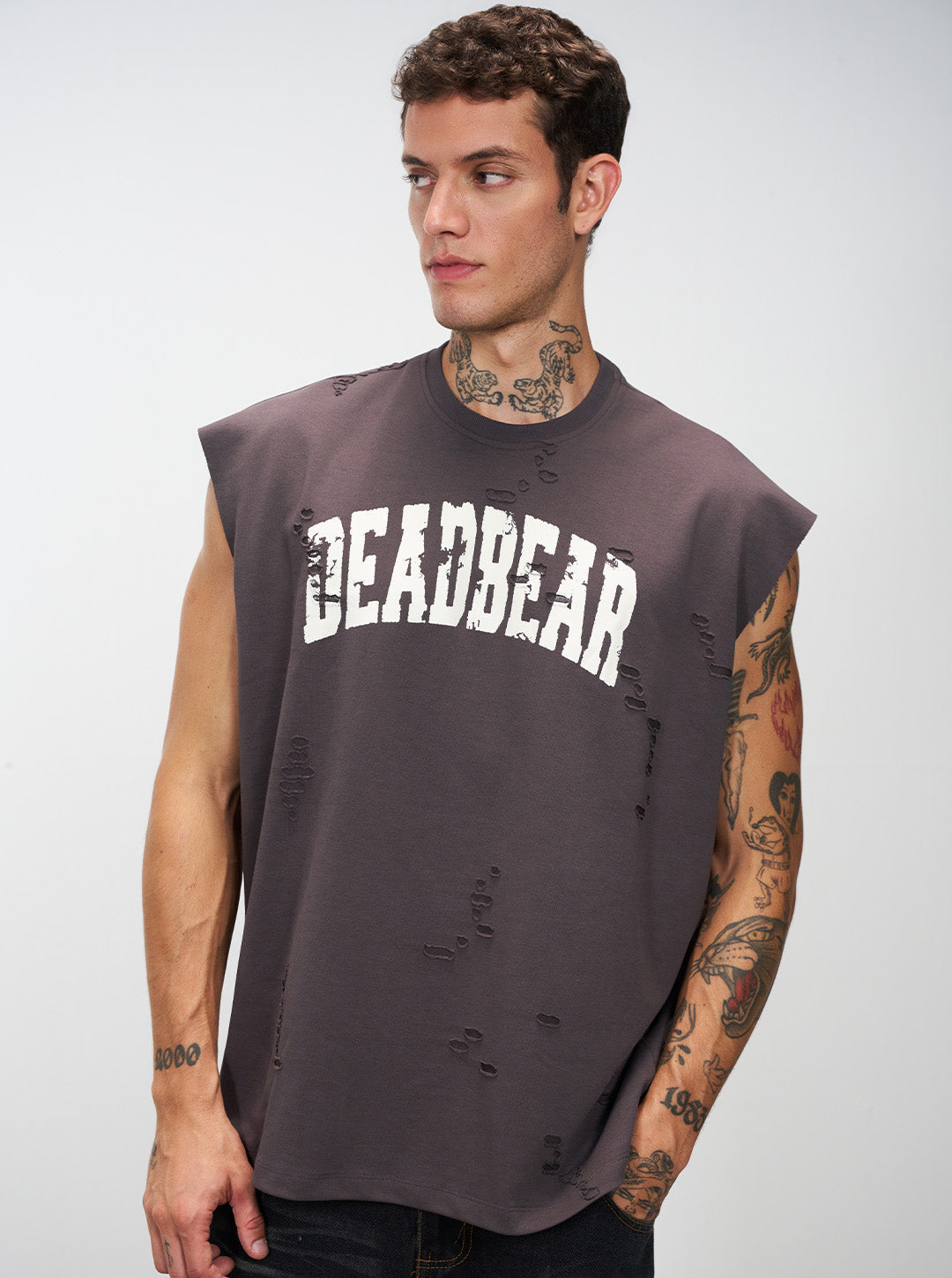 Distressed Ash Grey Tank