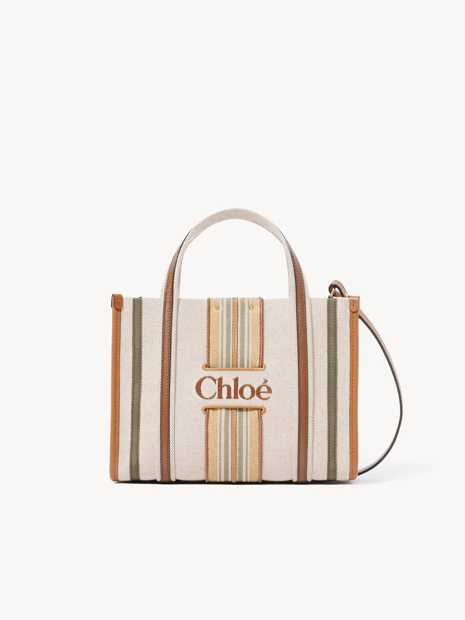 CHLOE Small Woody Loop tote bag in canvas Pure Brown