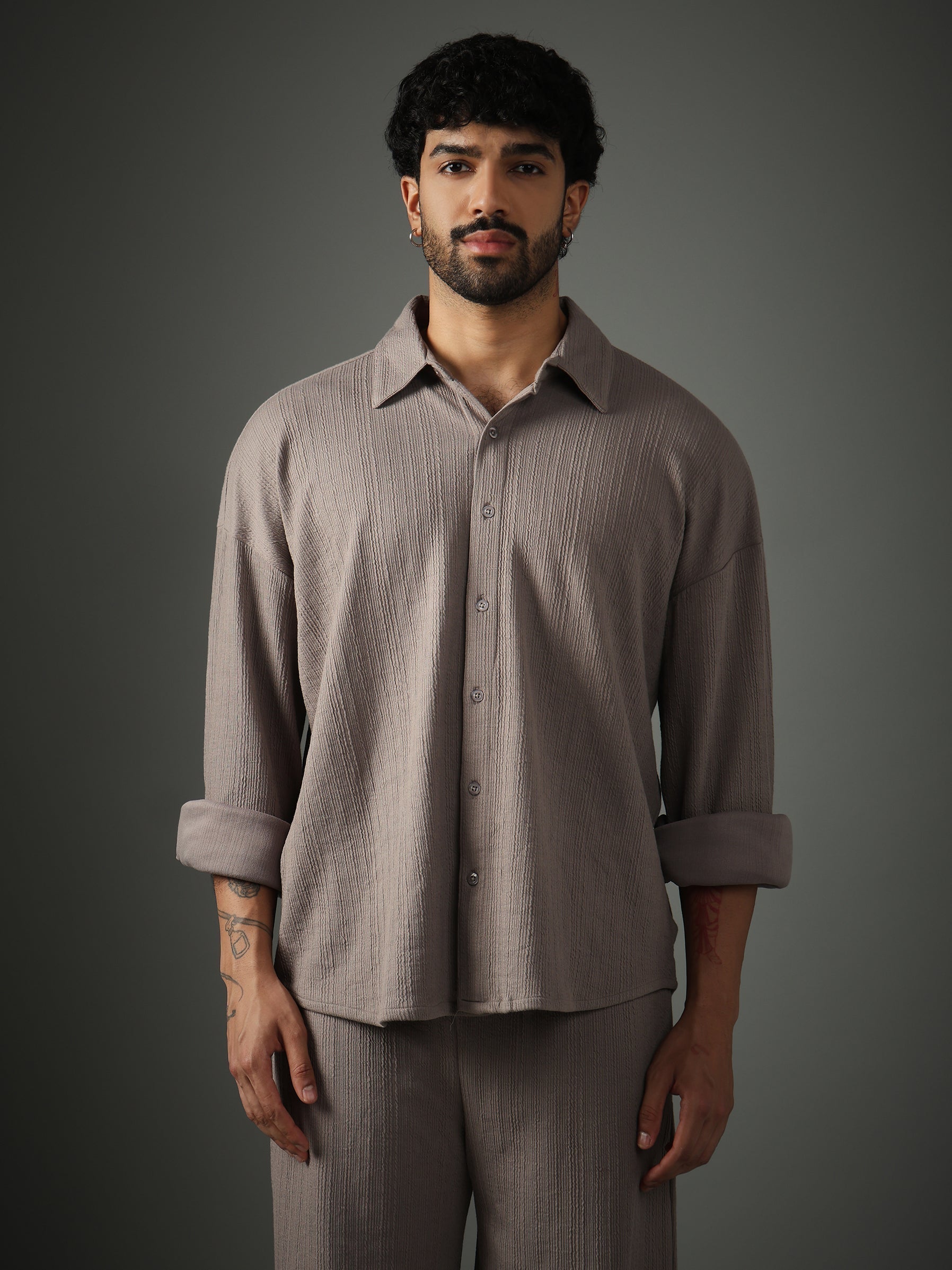 Crossknit Grey Shirt