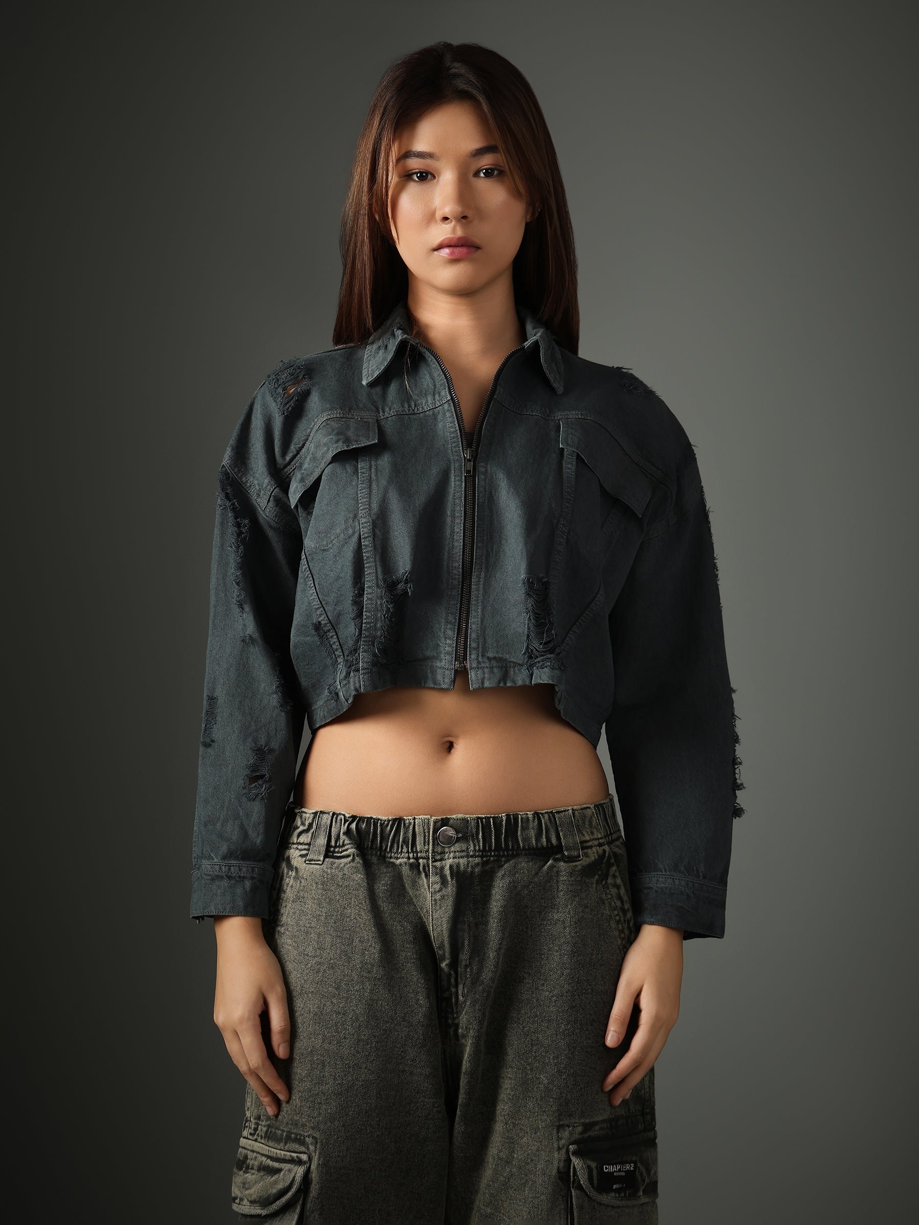 Olive Cropped Jacket