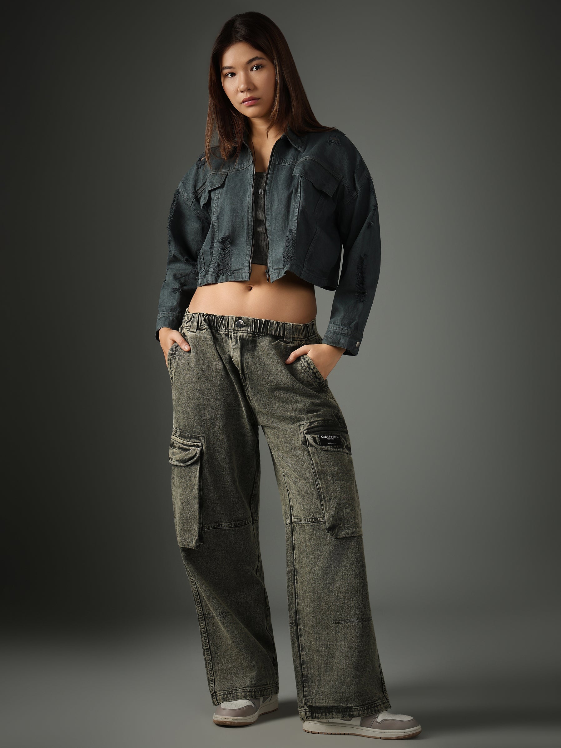 Olive Cropped Jacket