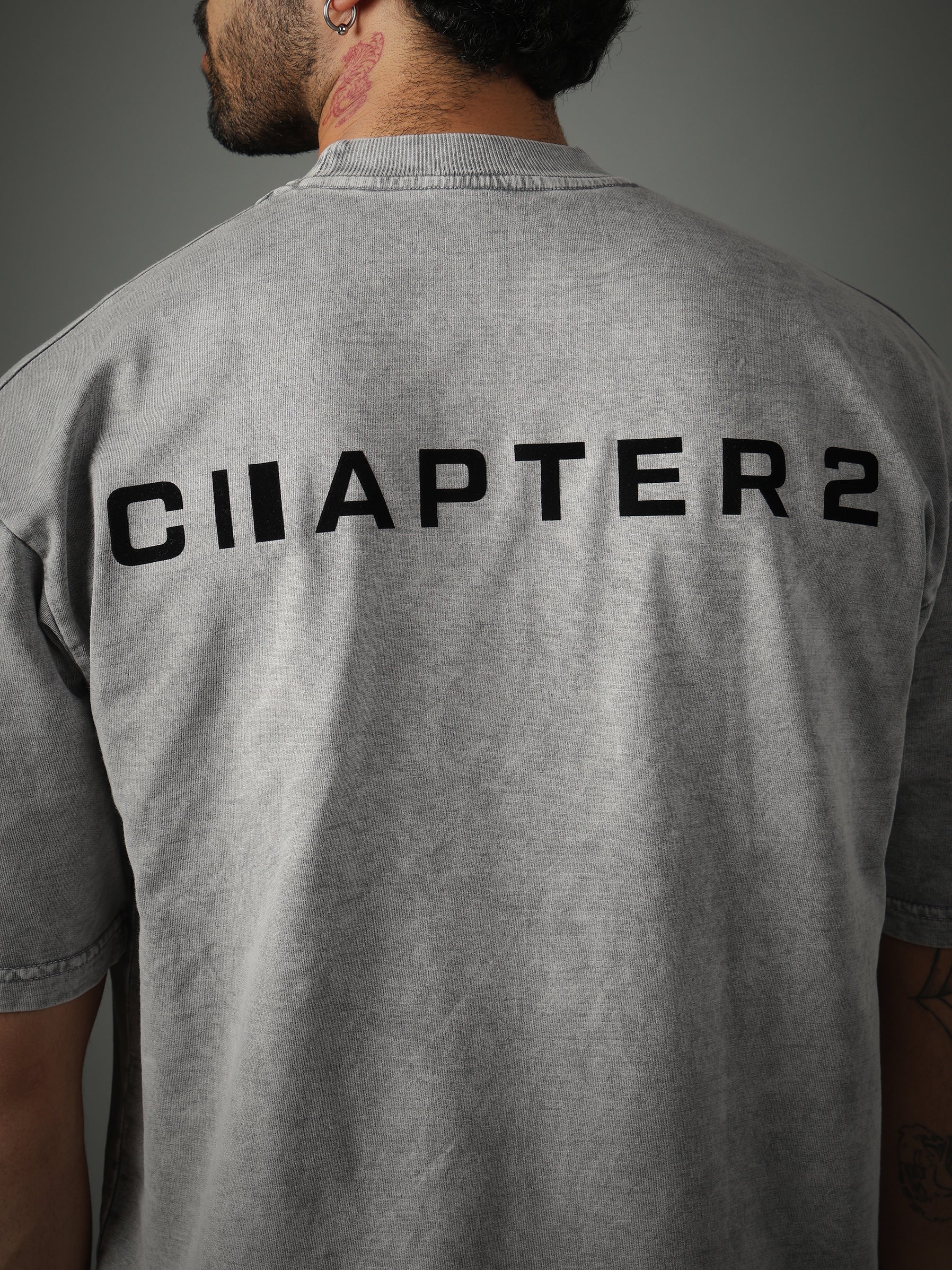 Flock Washed Light Grey Tshirt