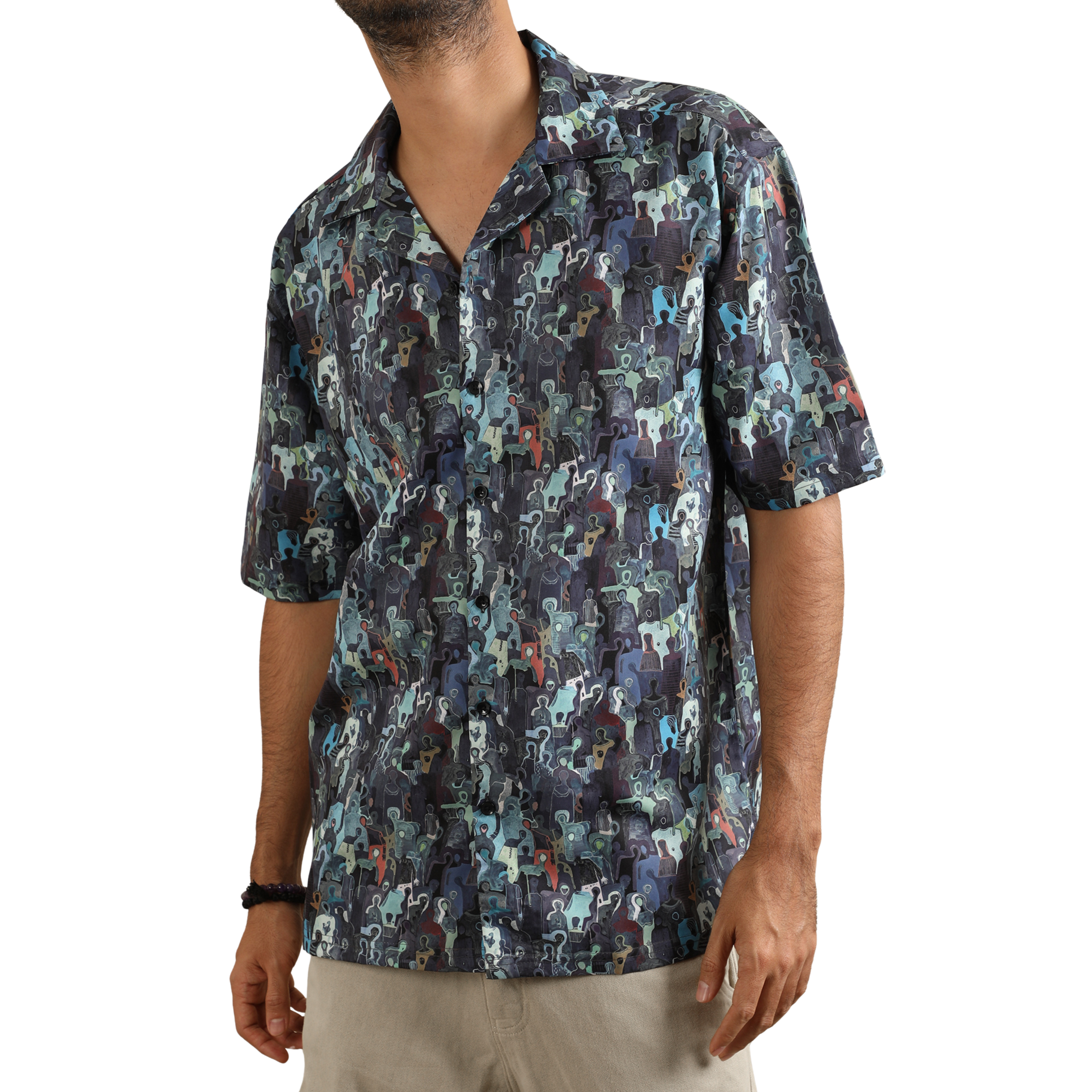MIDNIGHT MOSAIC CUBAN COLLAR SHIRT
