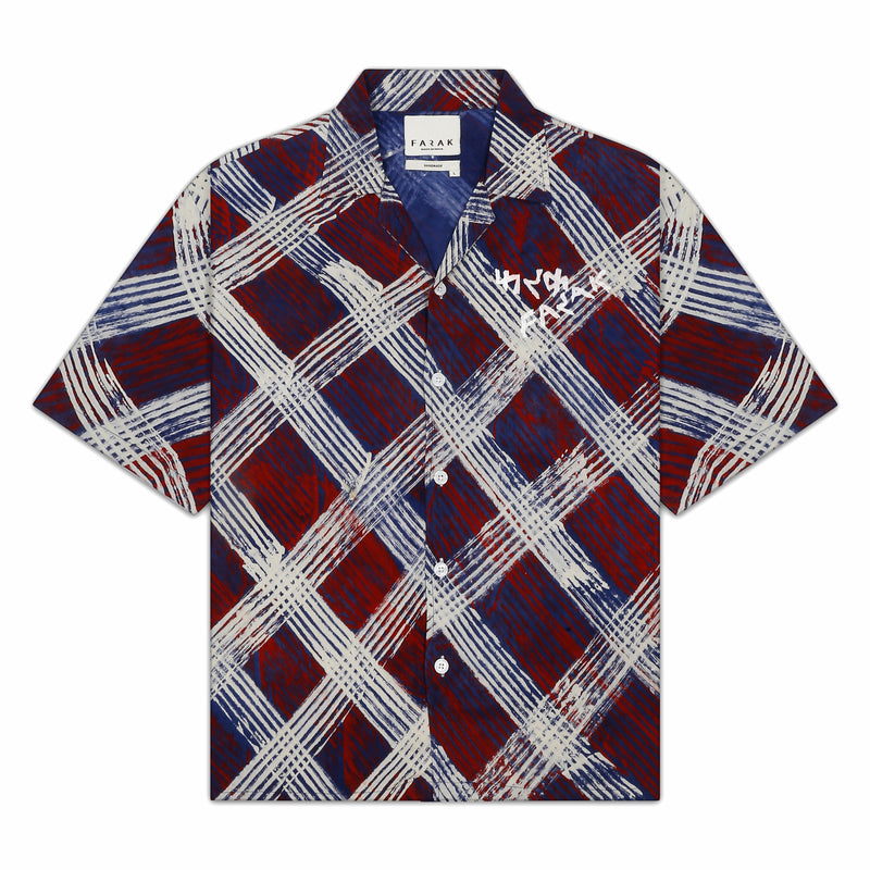 The Criss-cross Bagru - Shirt | F A R A K | Streetwear Shirts by Crepdog Crew