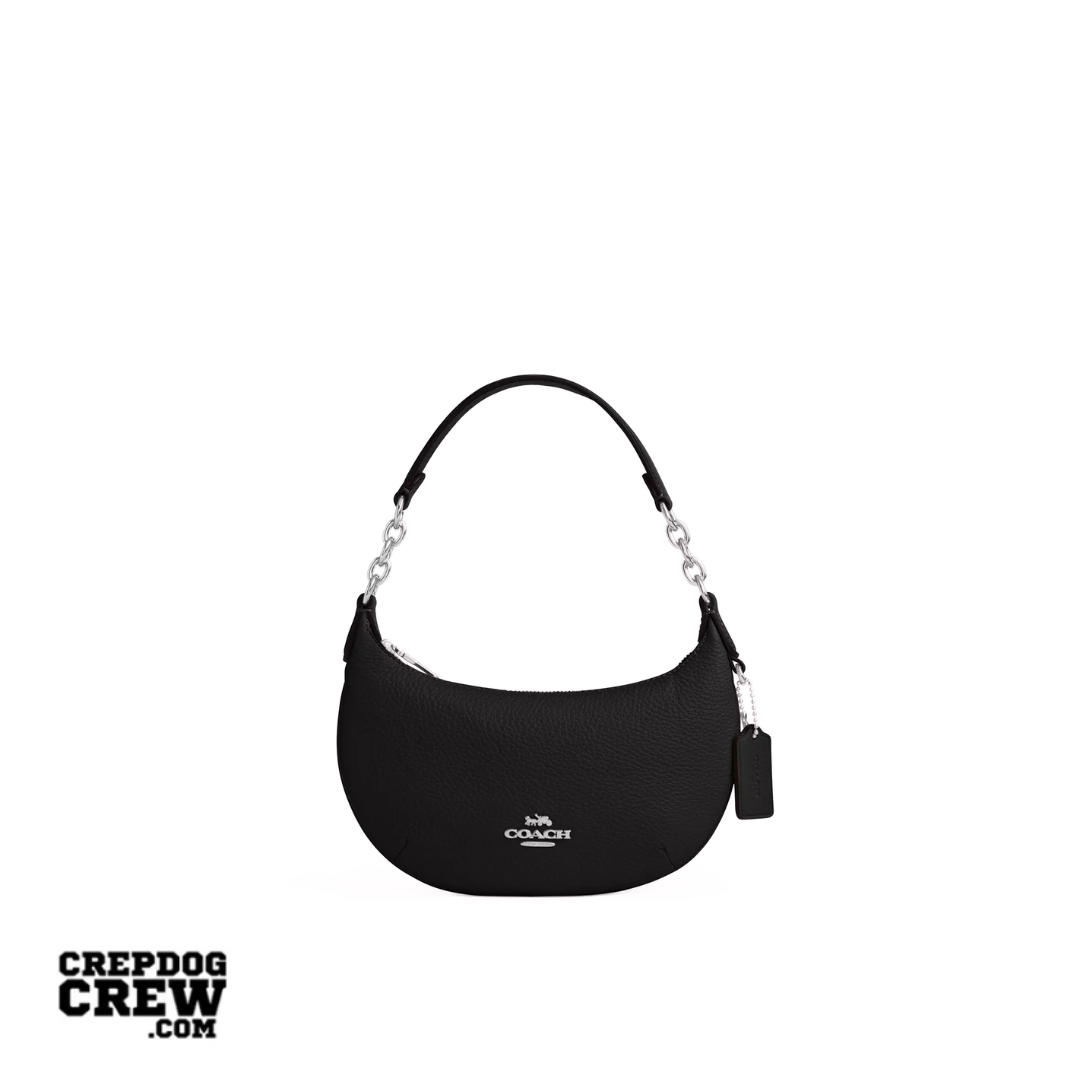 COACH Mini Payton Bag pebbled leather Silver Black