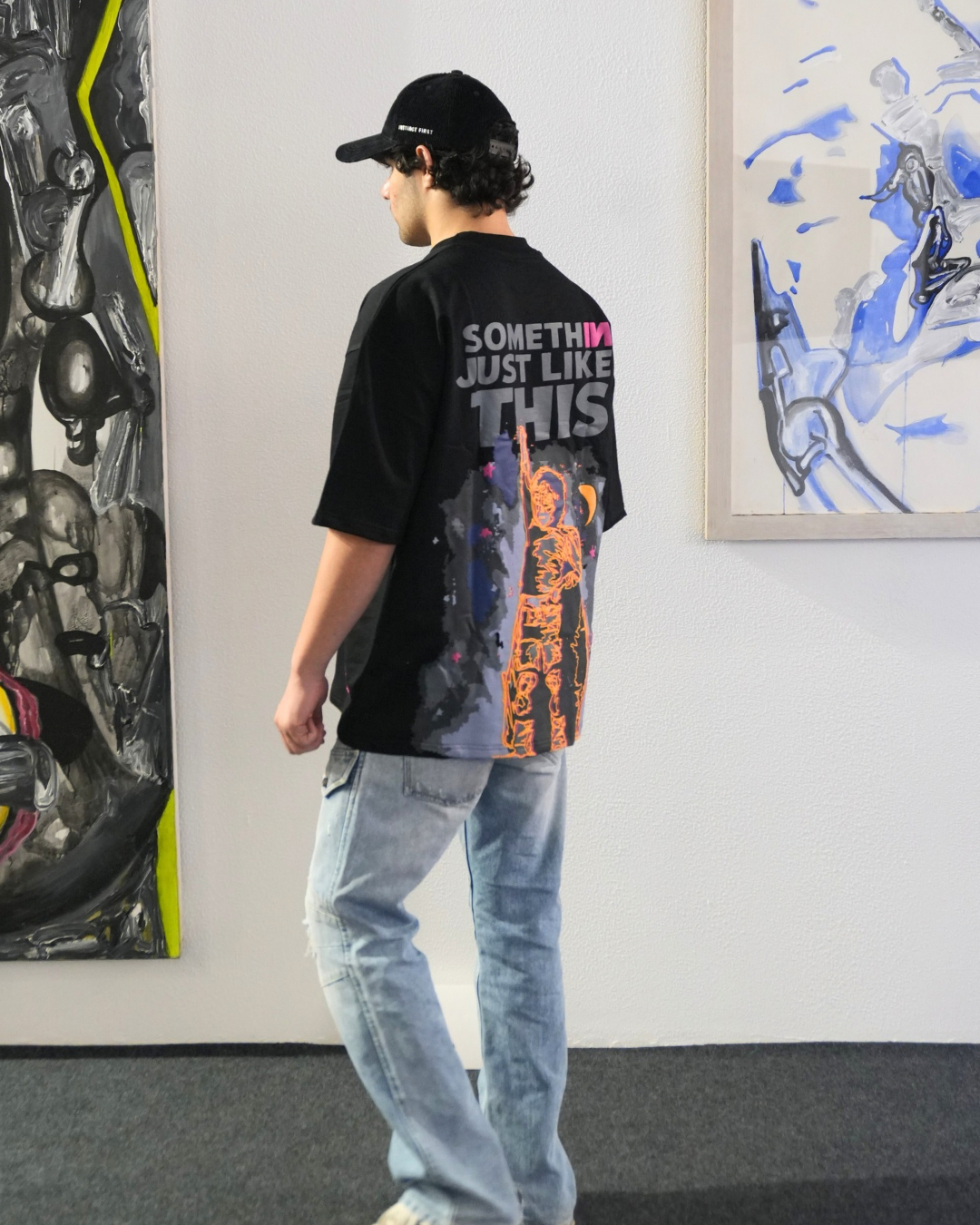 Just Like This Oversized T-Shirt -(Black)