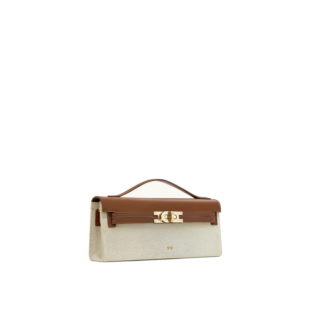 JW PEI Bria Structured Top Handle Bag - Brown Canvas