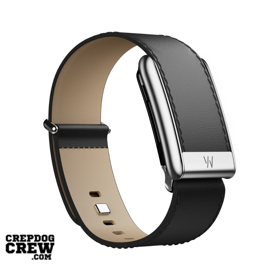 #ADDITIONAL BAND_LEATHERLUXE STRAIGHT BLACK CREAM WITH TITANIUM