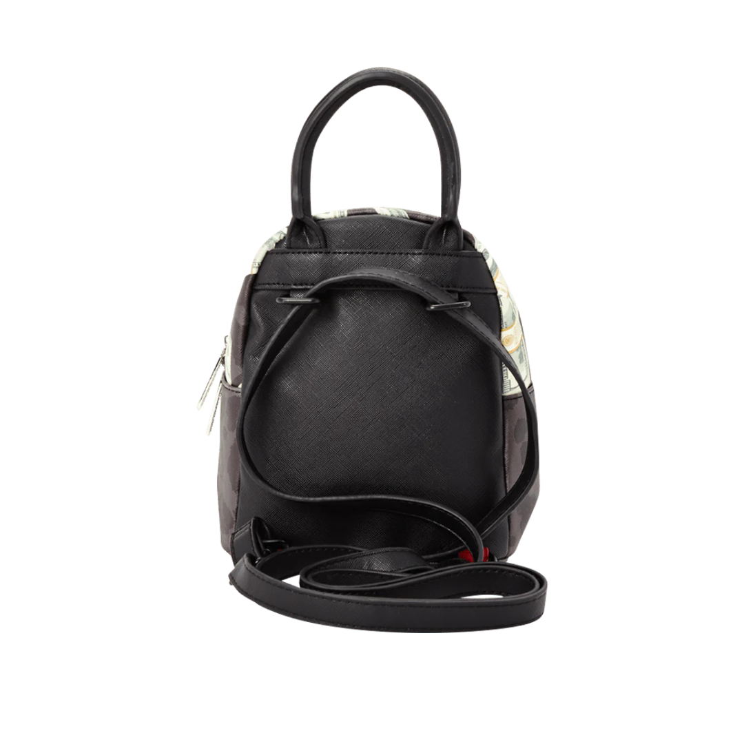 Sprayground money on black leopard print mini black