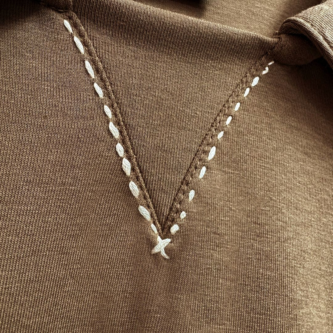 Kantha Polo T-shirt in Teak [Unisex]