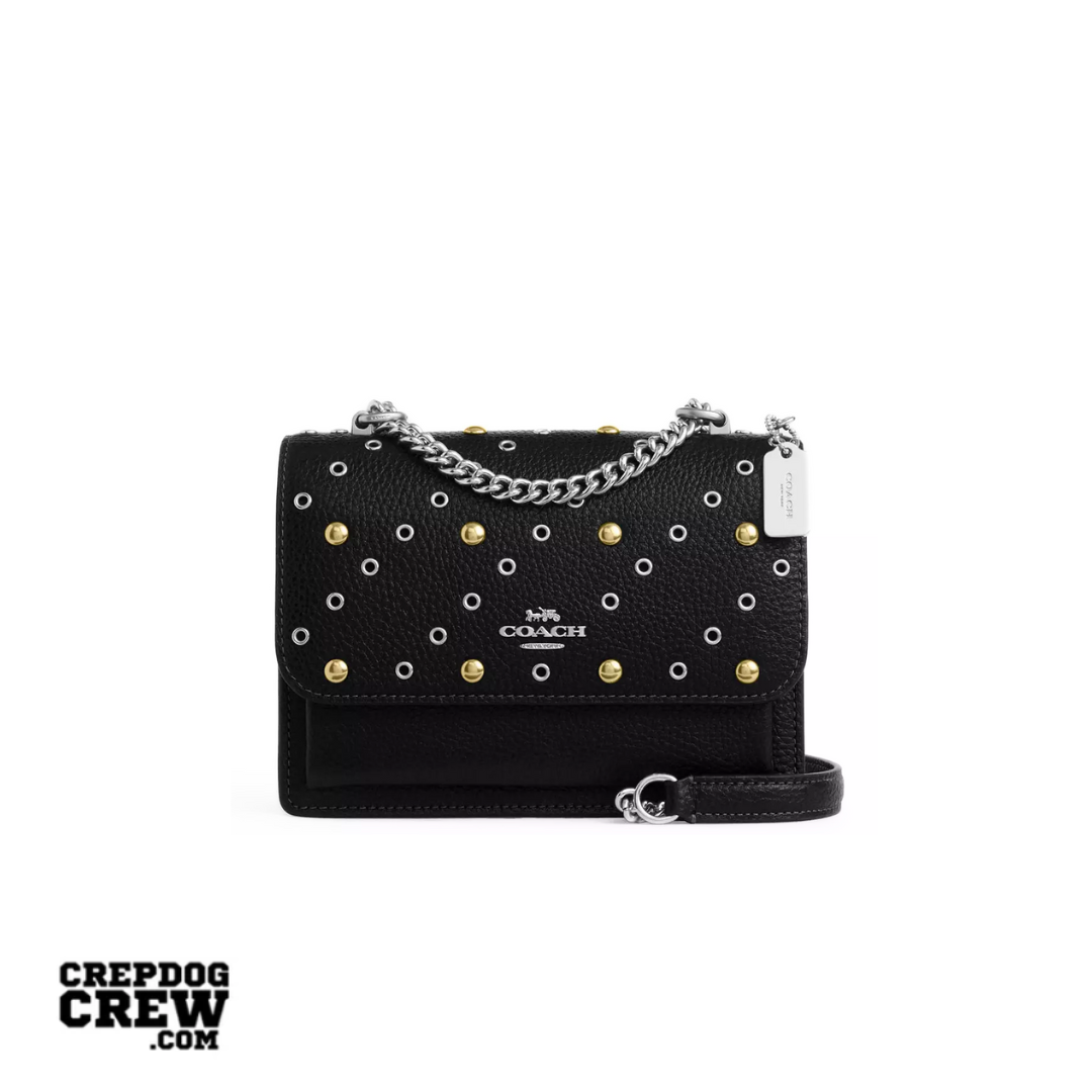 Coach Mini Klare Crossbody Bag With Rivets ovelty leather Silver