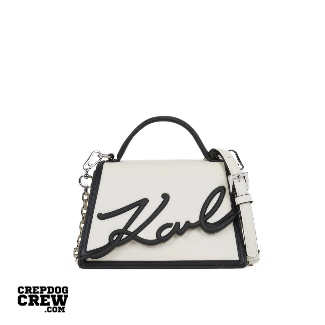 KARL LAGERFELD K/Signature small crossbody bag White Black