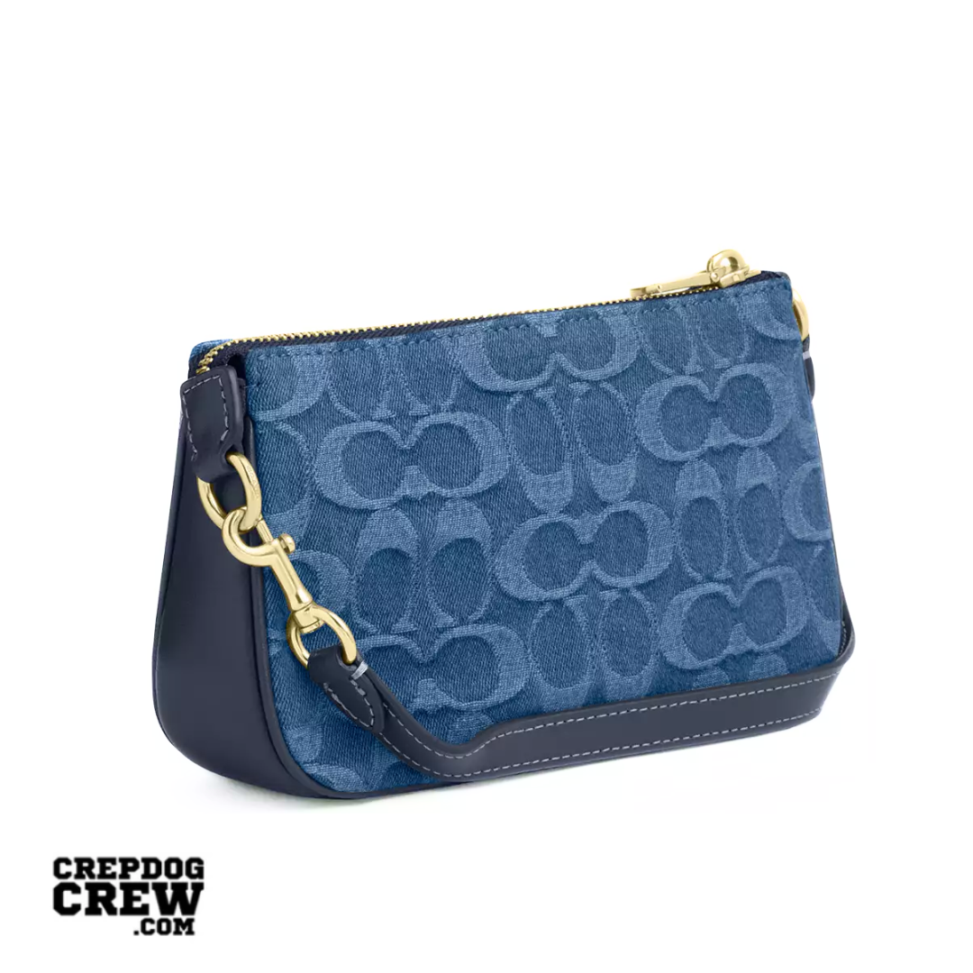 Coach Nolita 19 In Signature Denim Gold Indigo