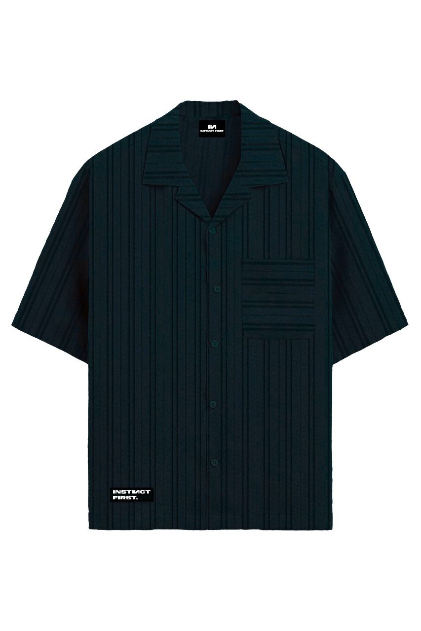 Metallic Stripe Shirt - Emerald