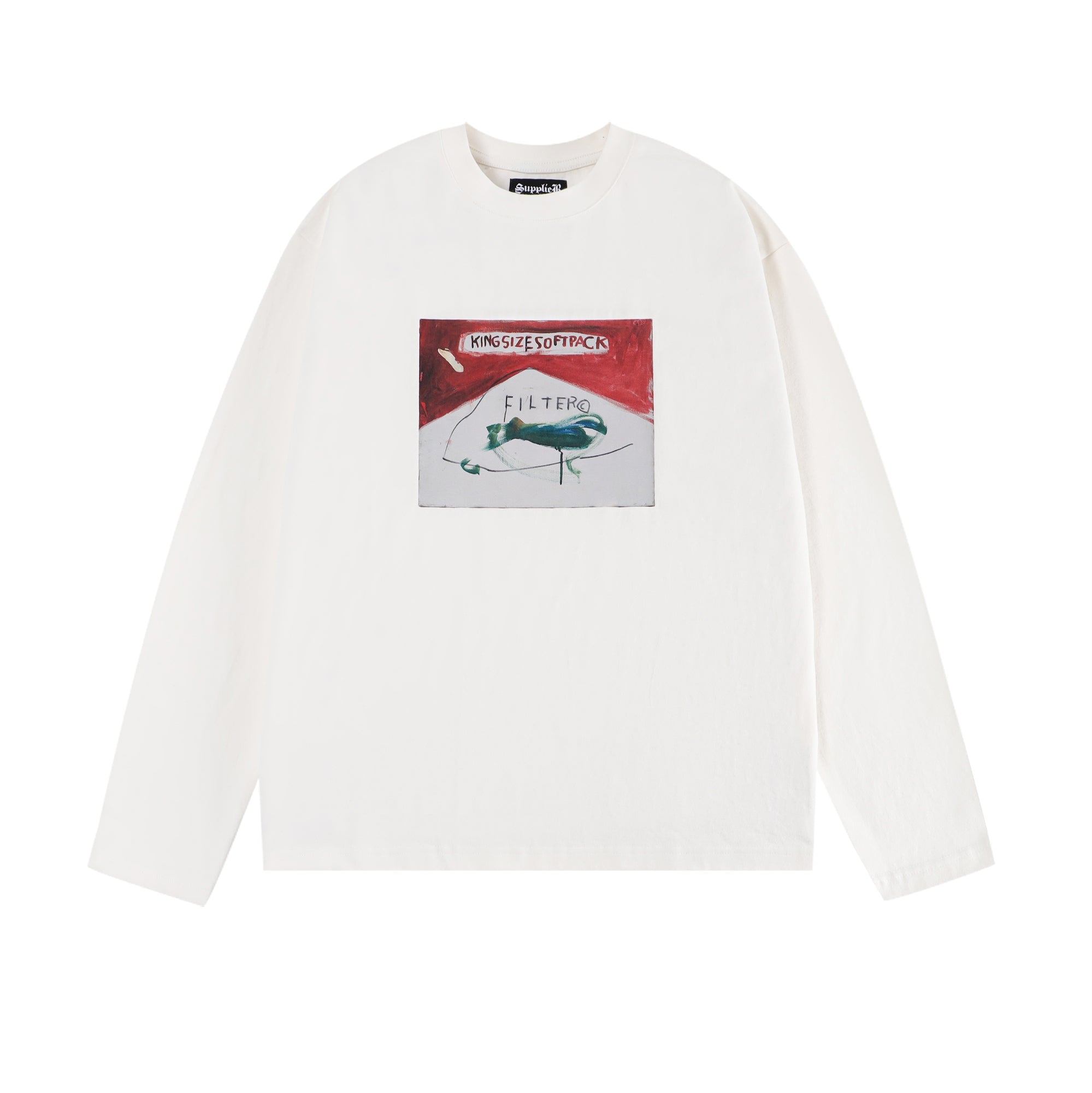 Basquiat King Size Soft Pack Long Sleeve Tee - White