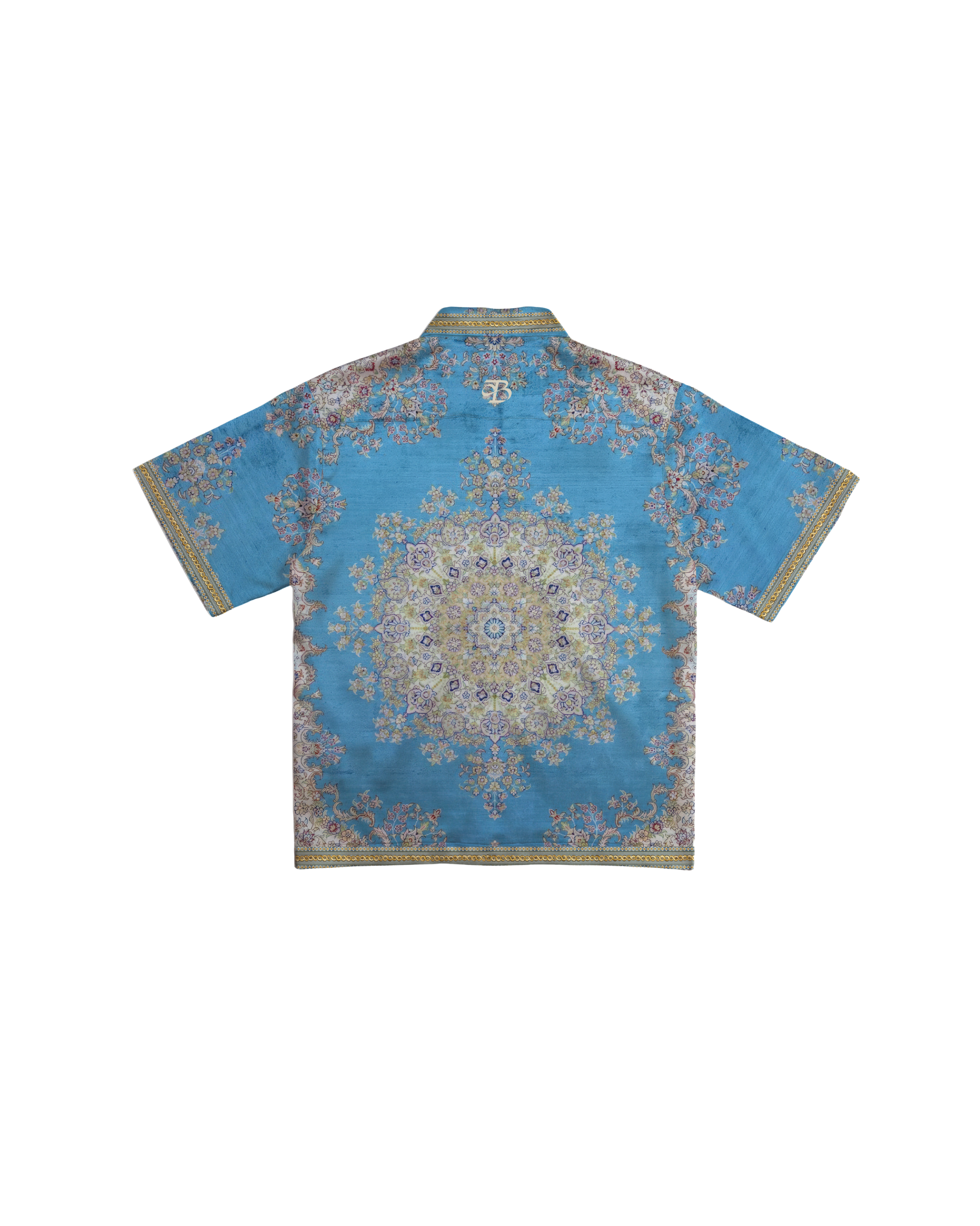 Blue patterned shirt on a white background Crepdog Crew