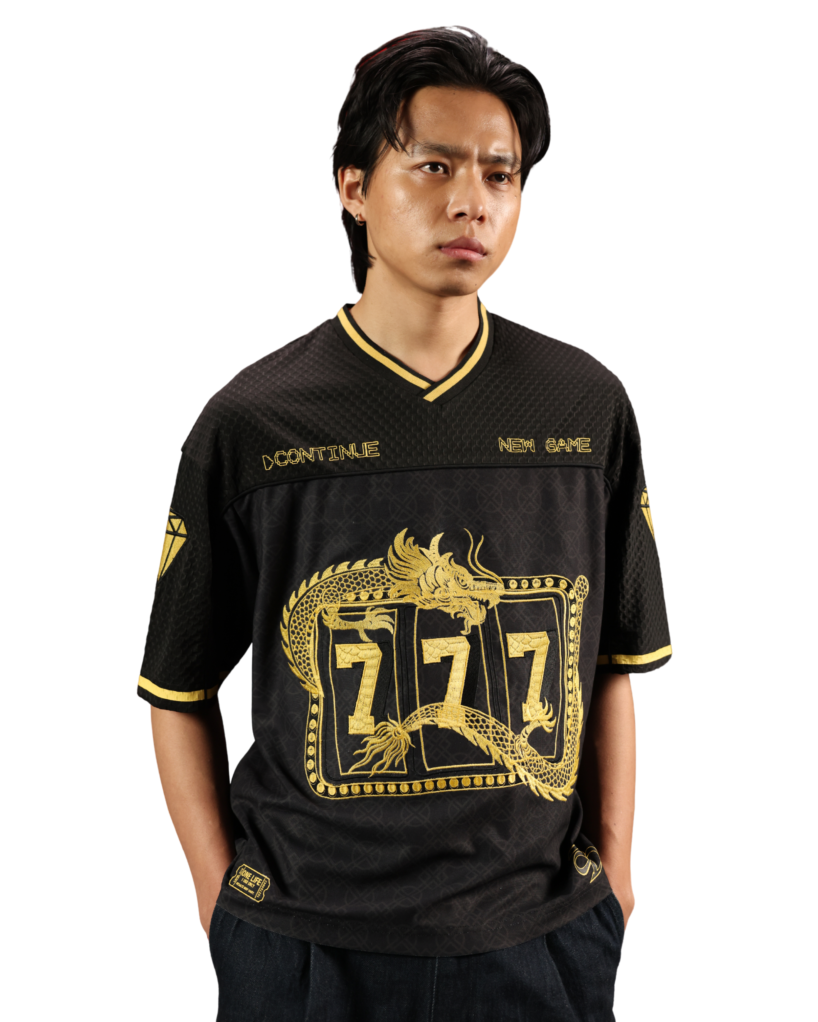 CHAKRA AND CHANCE - OVERSIZED FIT EMBROIDERED JERSEY