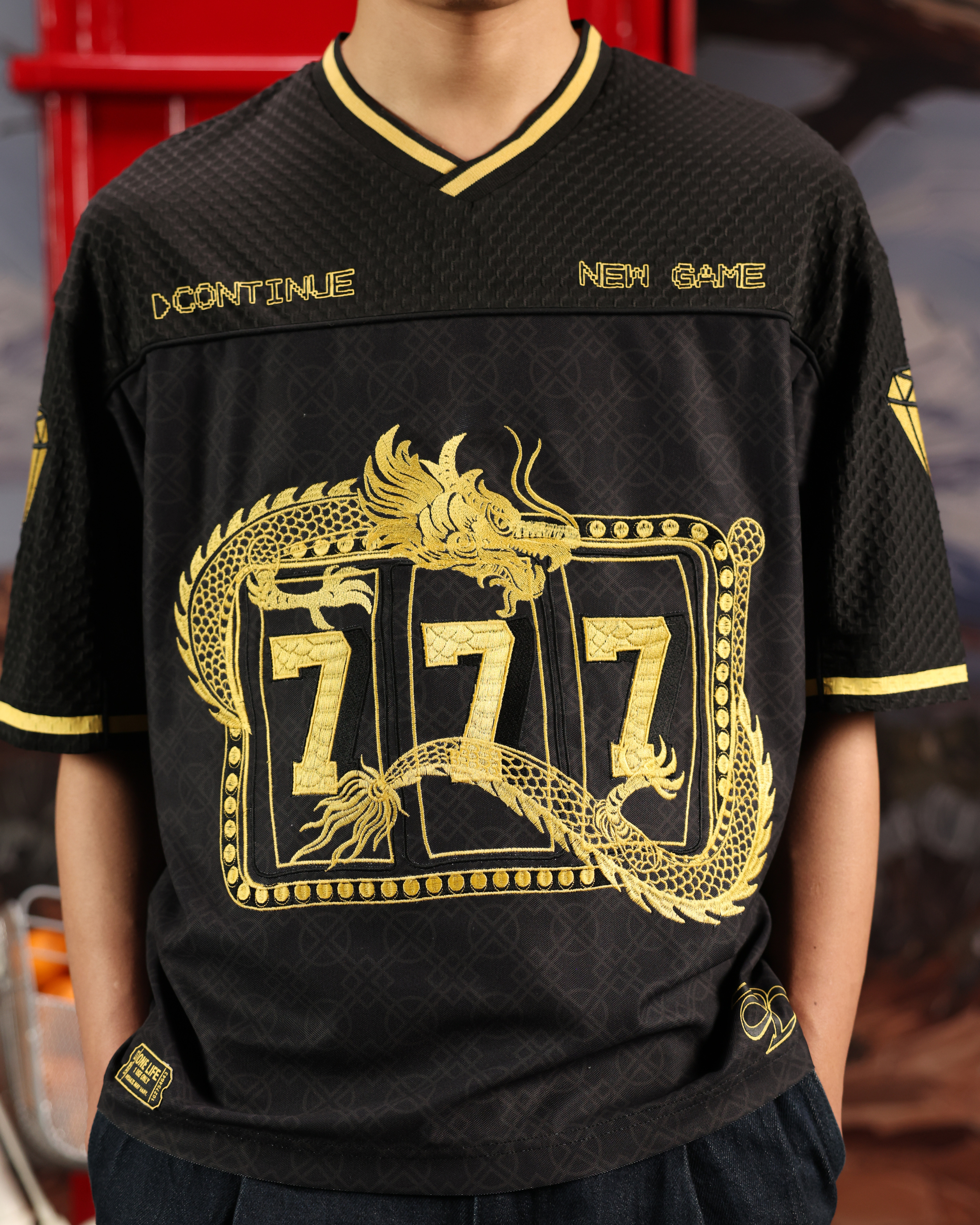 CHAKRA AND CHANCE - OVERSIZED FIT EMBROIDERED JERSEY