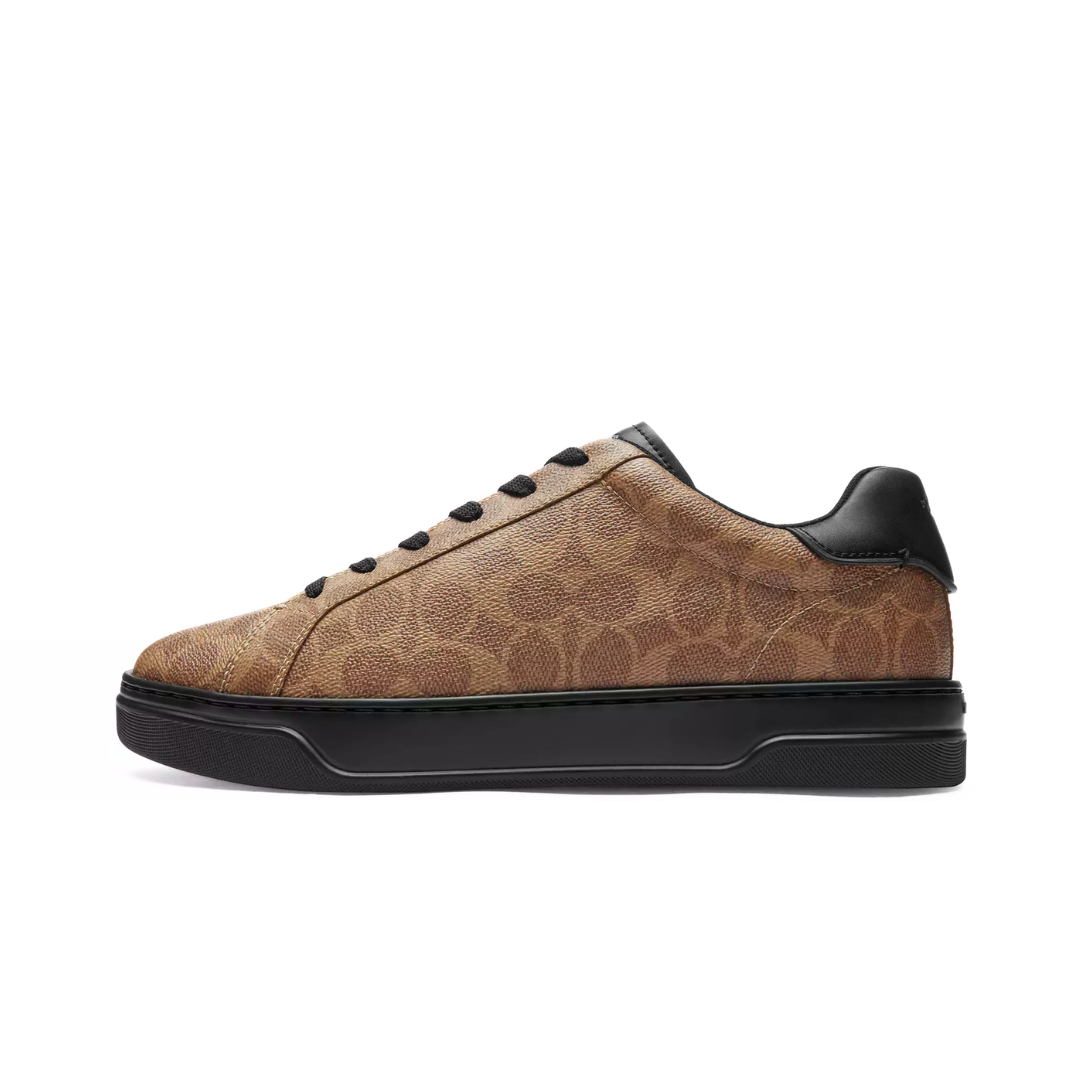 COACH High Line Sneaker In Signature Canvas Khaki Black
